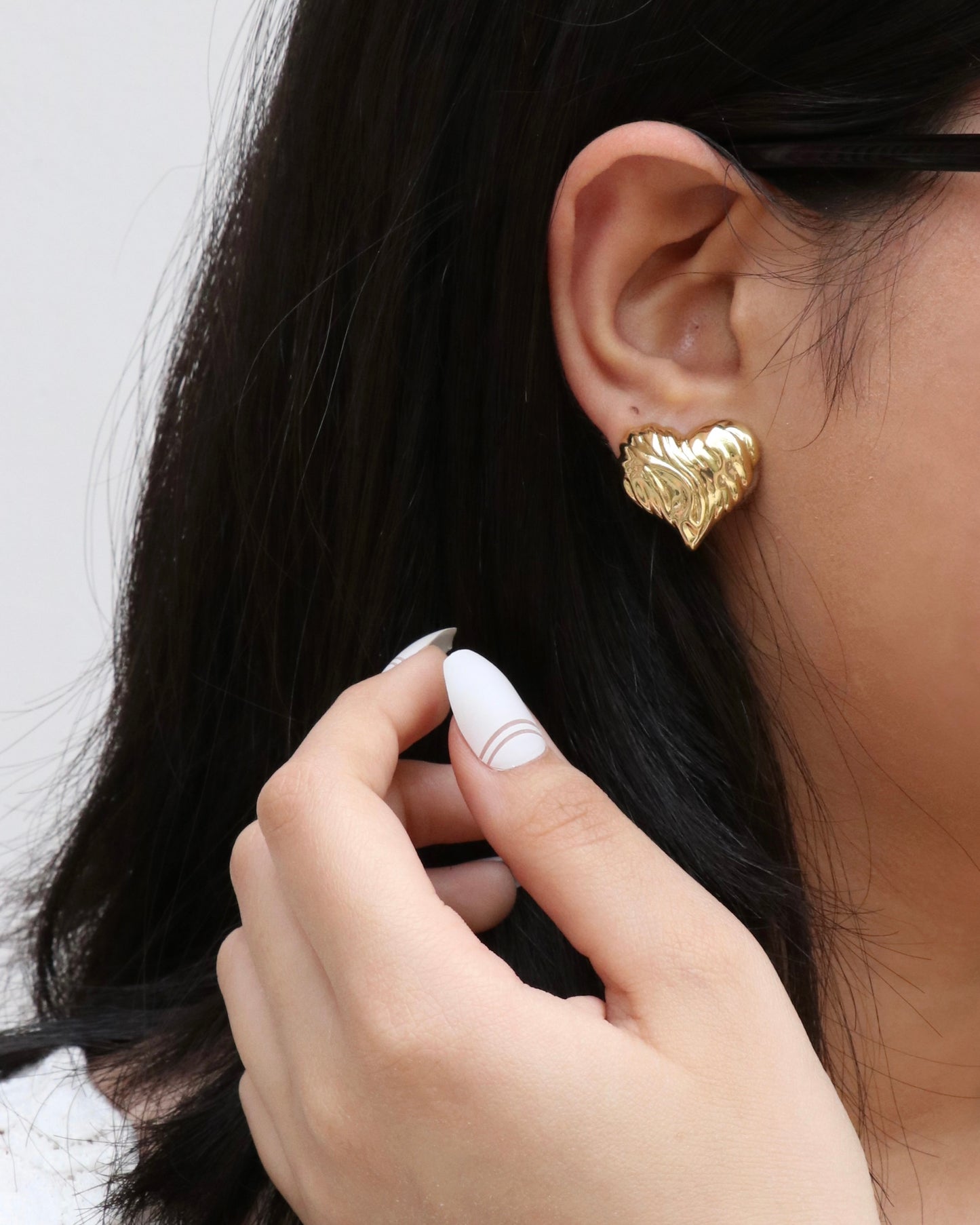 Textured Heart Earrings