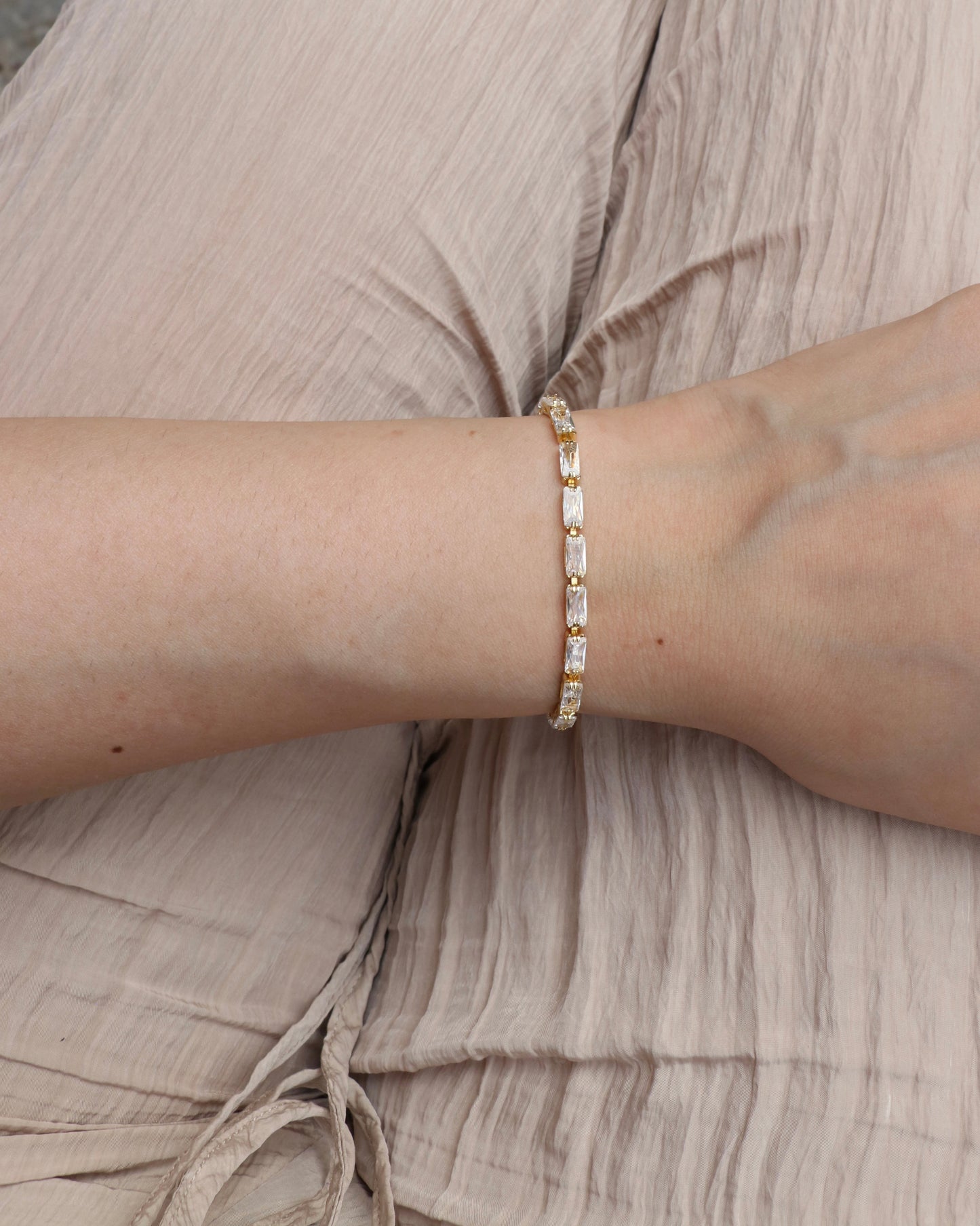 Rectangular Tennis Slider Bracelet