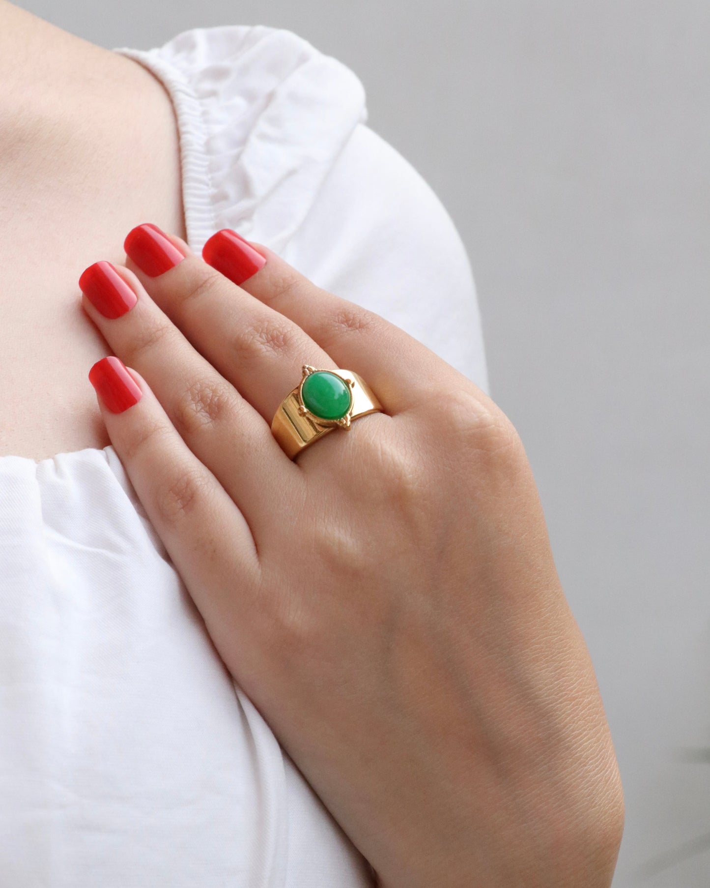 Natural Aventurine Stone Ring