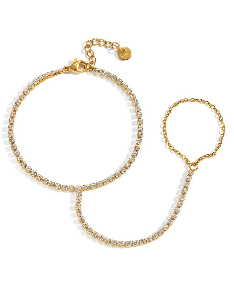 Tennis Hand Chain Bracelet