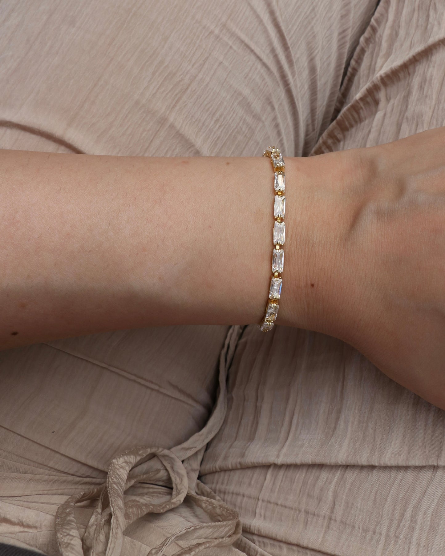 Rectangular Tennis Slider Bracelet