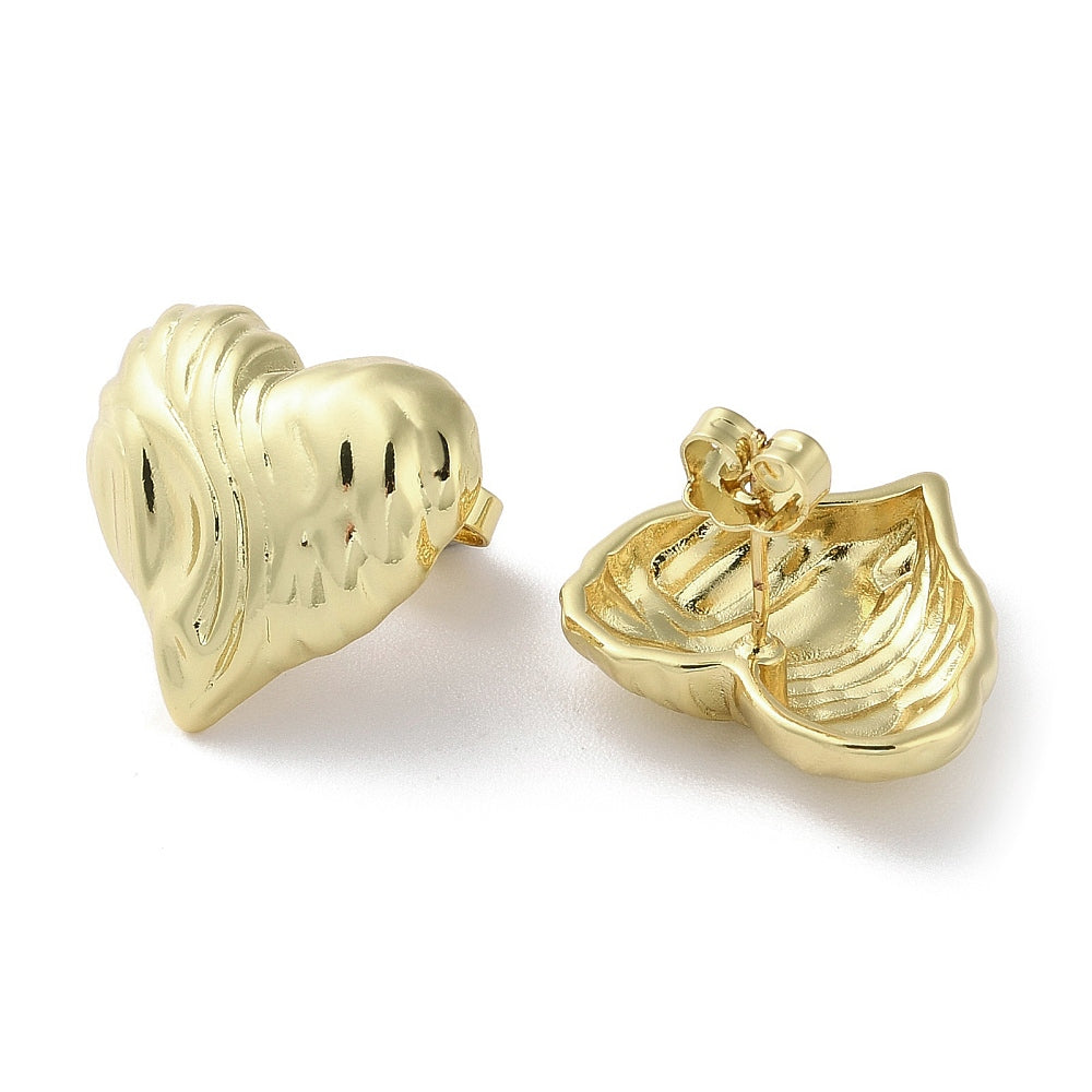Textured Heart Earrings