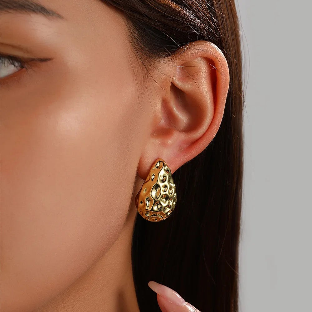 Hammered Teardrop Earrings