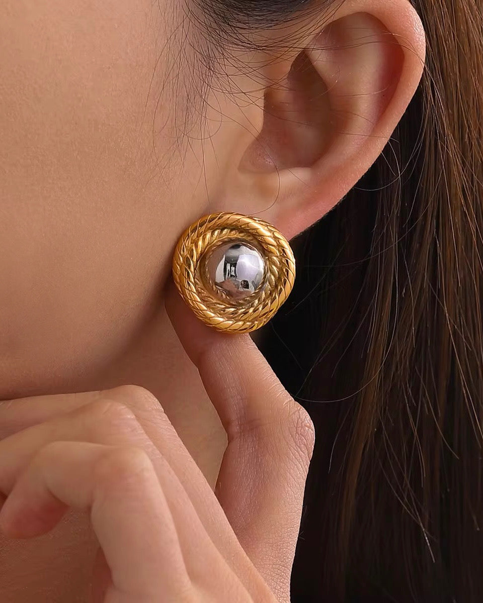 Vortex Earrings (Dual Tone)