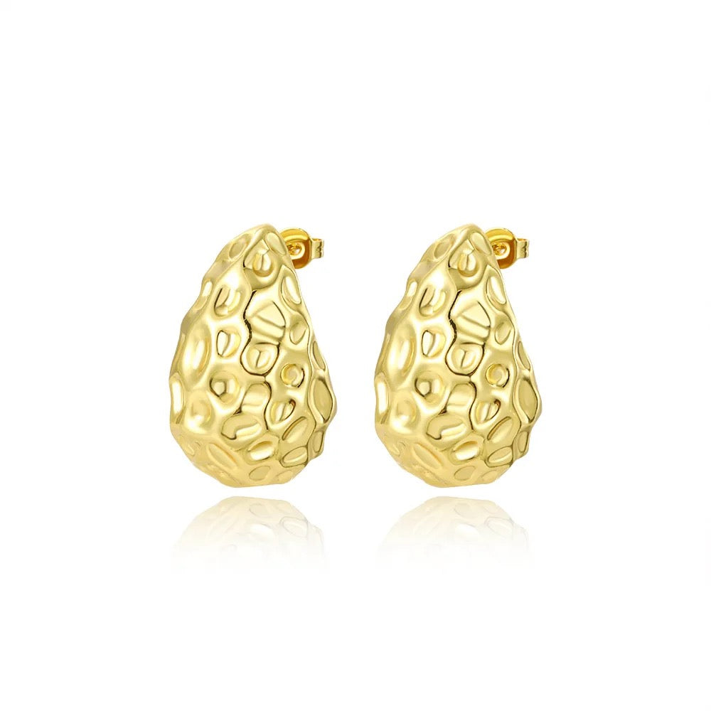 Hammered Teardrop Earrings