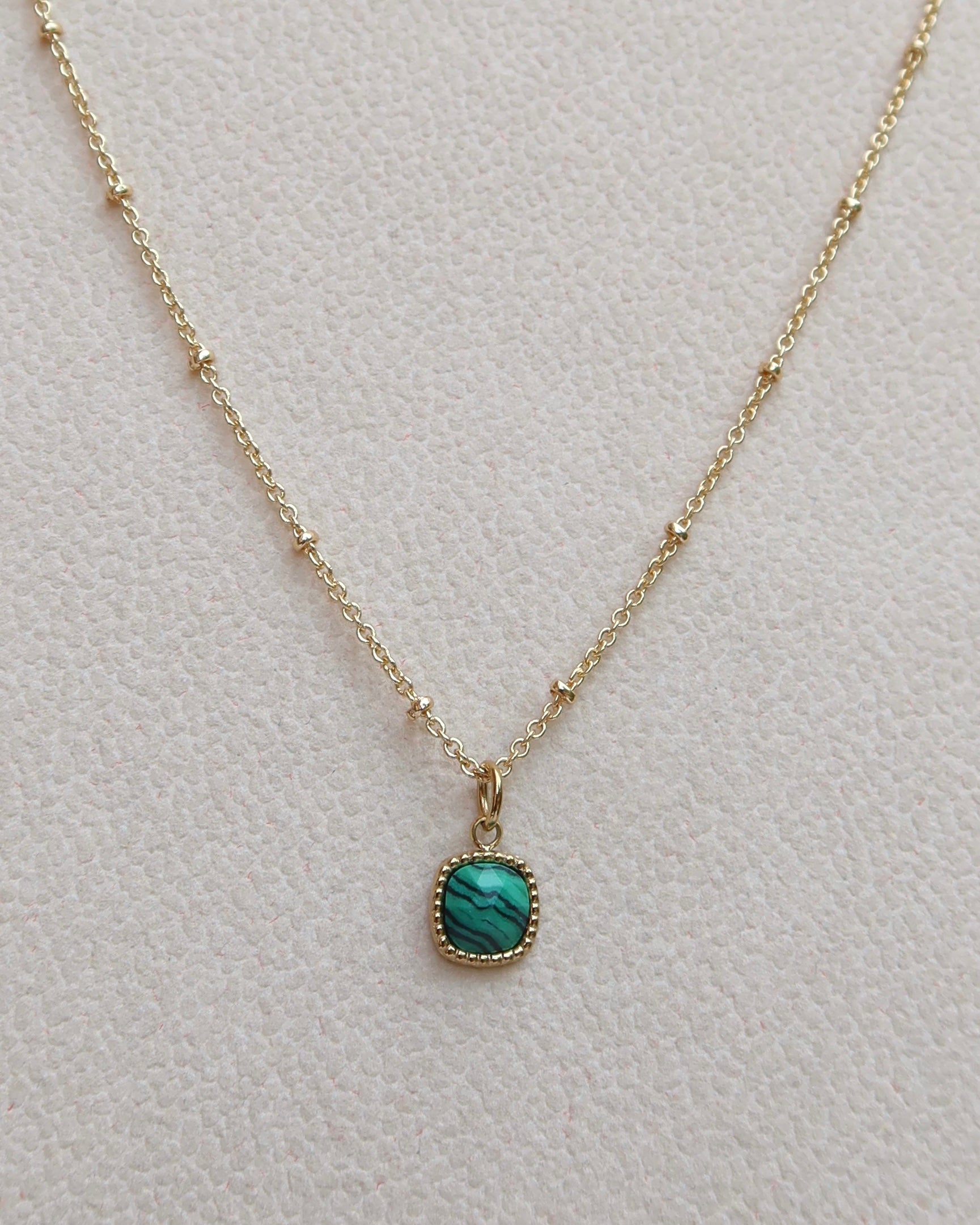 Natural Malachite Stone Necklace - Main Image