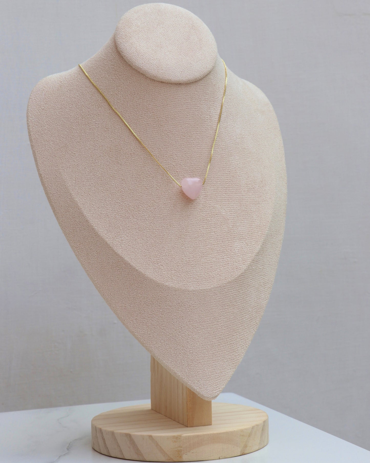 Rose Quartz Heart Necklace