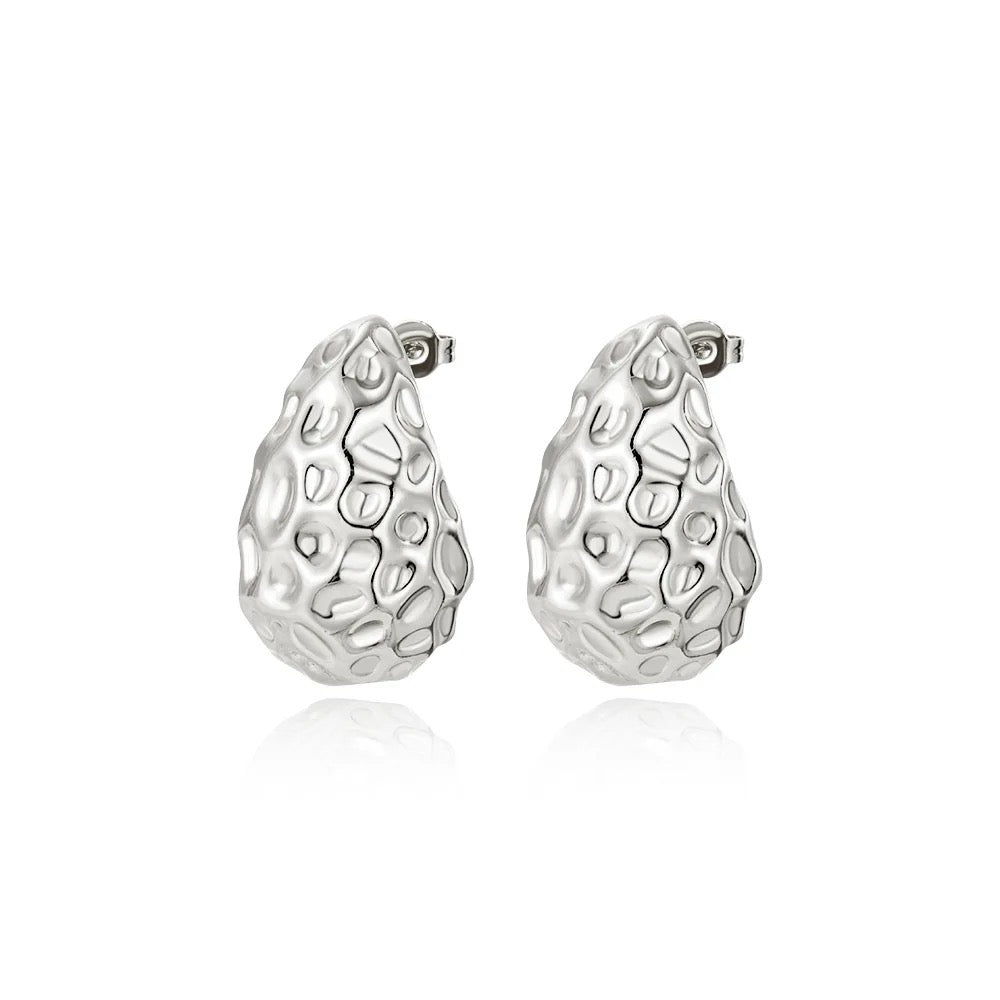Hammered Teardrop Earrings