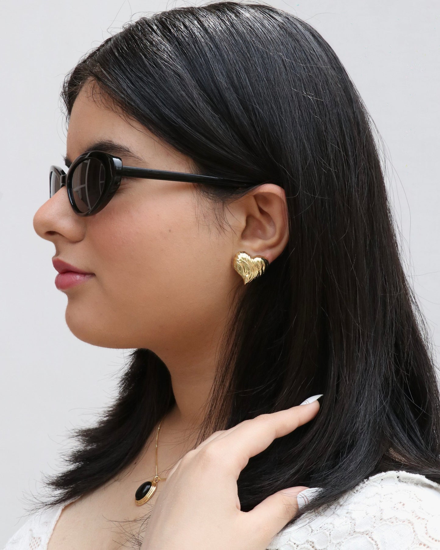 Textured Heart Earrings
