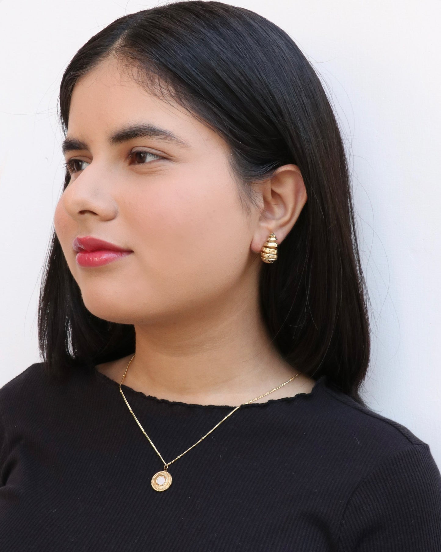Textured Spiral Teardrop Earrings