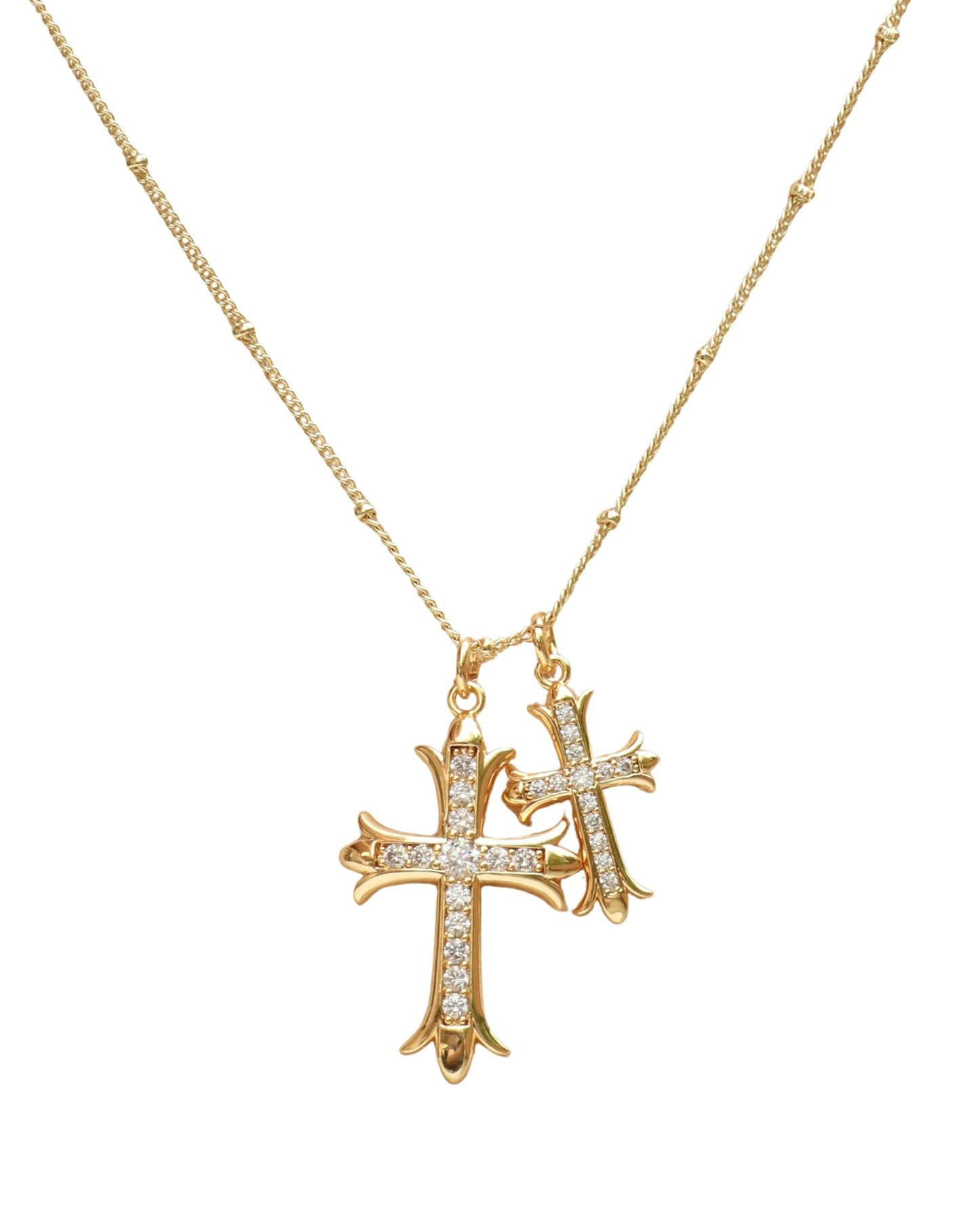 Double Cross Necklace