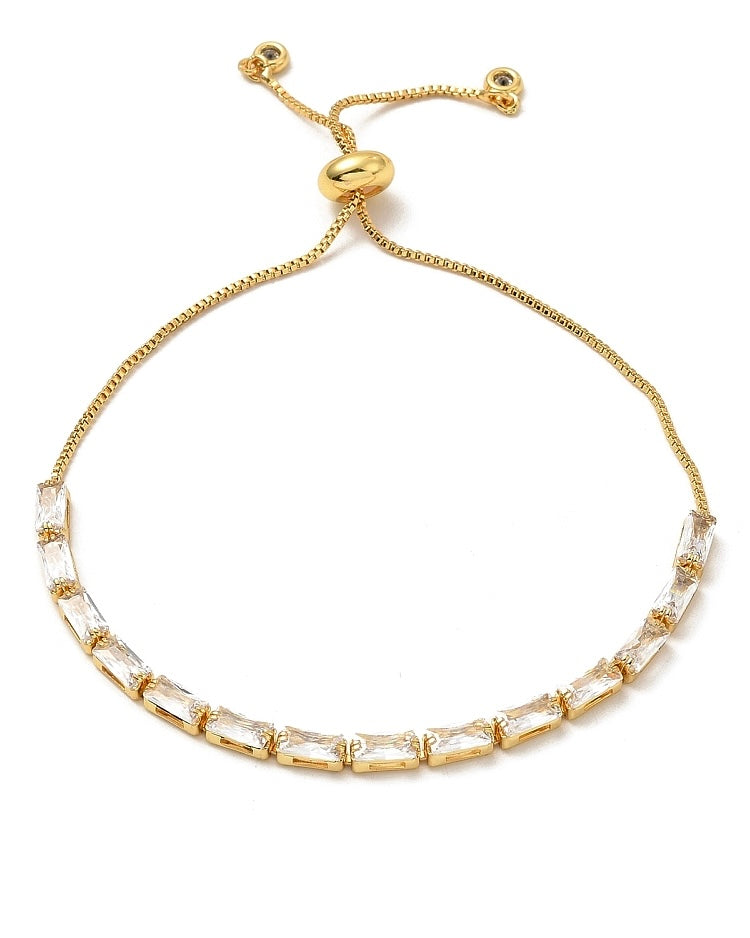 Rectangular Tennis Slider Bracelet