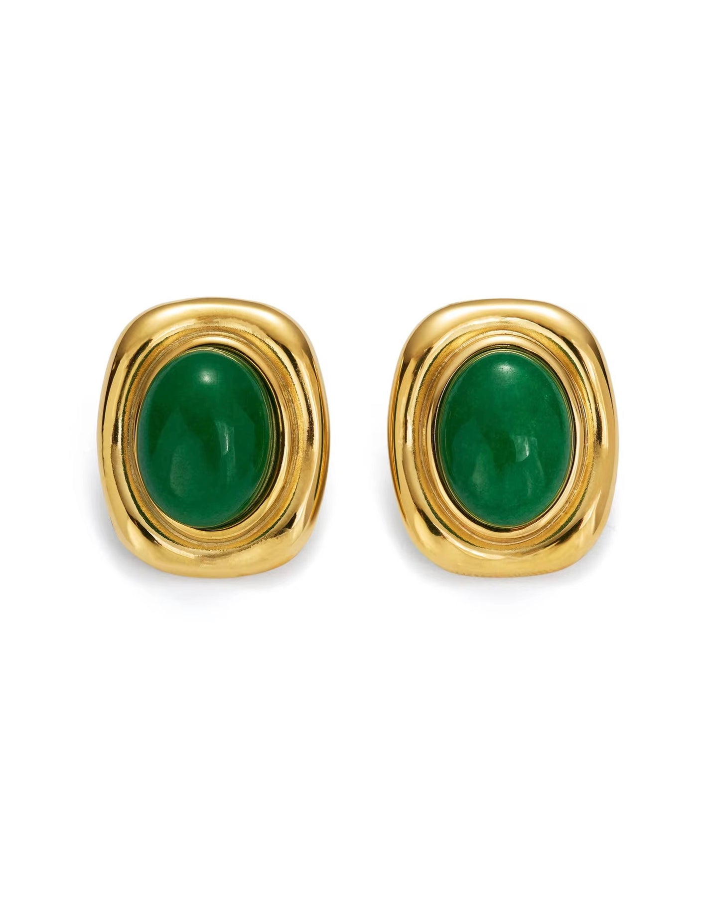 Green Onyx Stone Earrings
