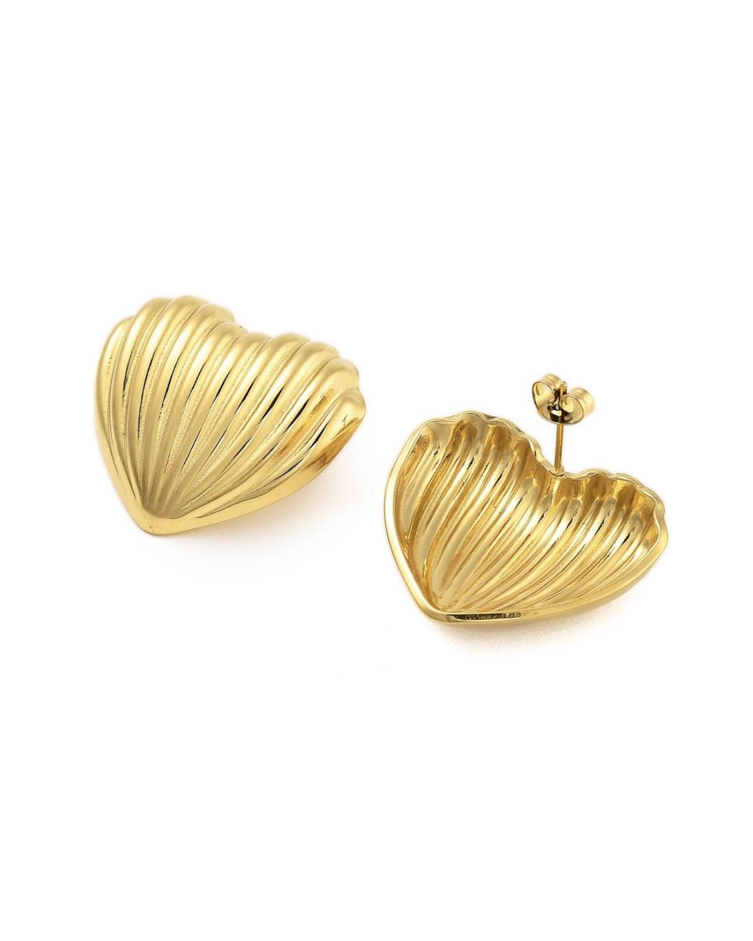 Striped Heart Earrings