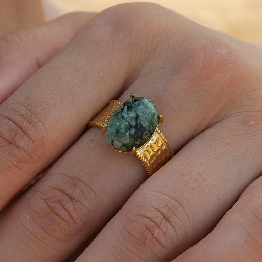 African Turquoise Stone Ring