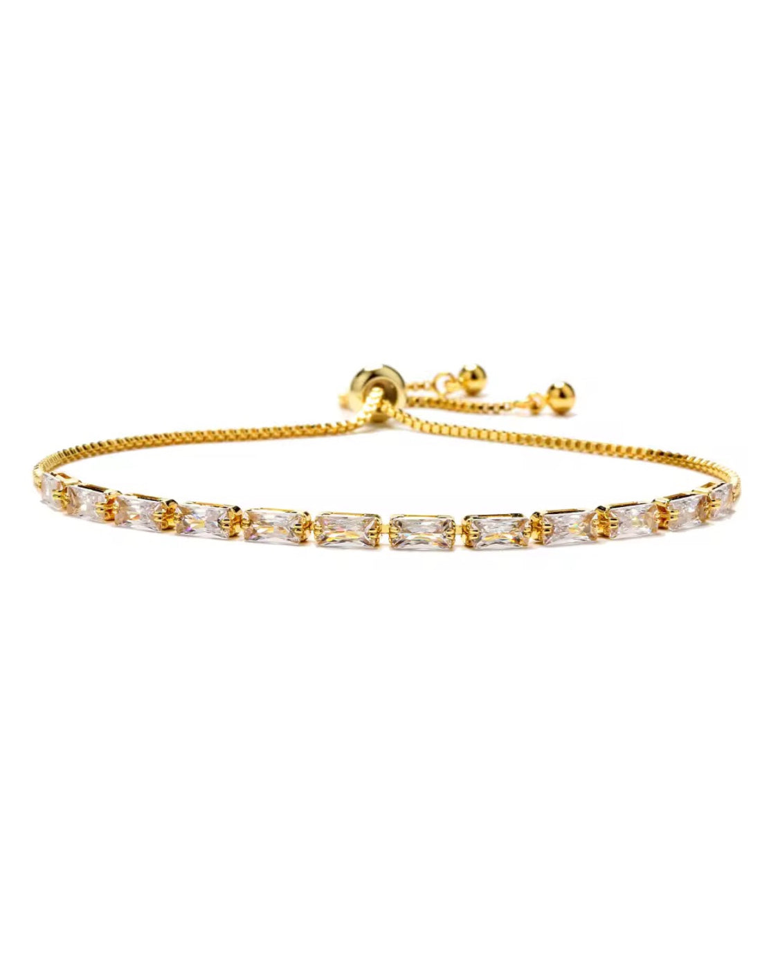 Rectangular Tennis Slider Bracelet