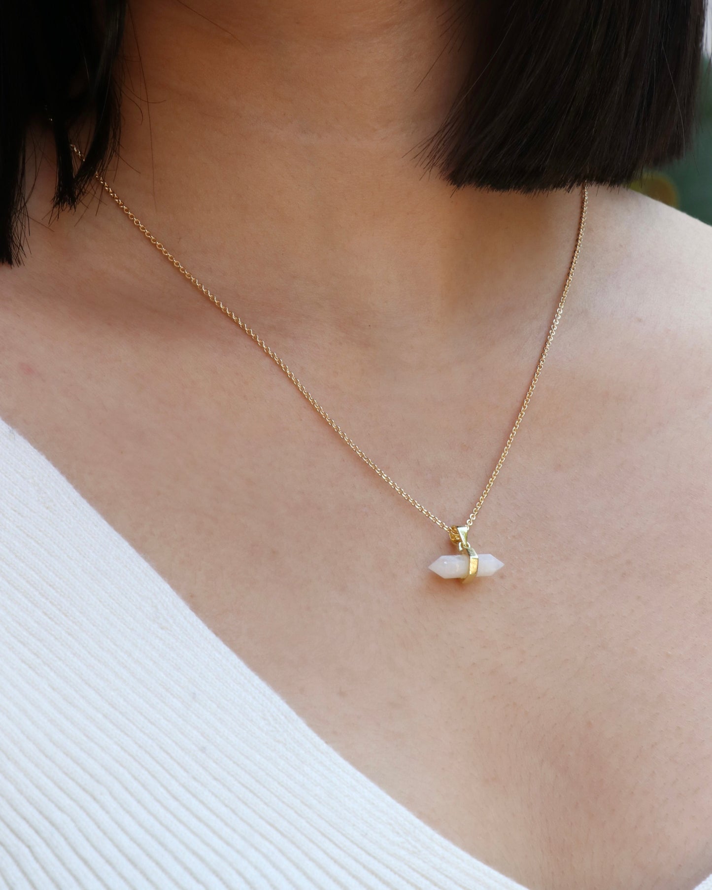 Moonstone Double Pointed Necklace