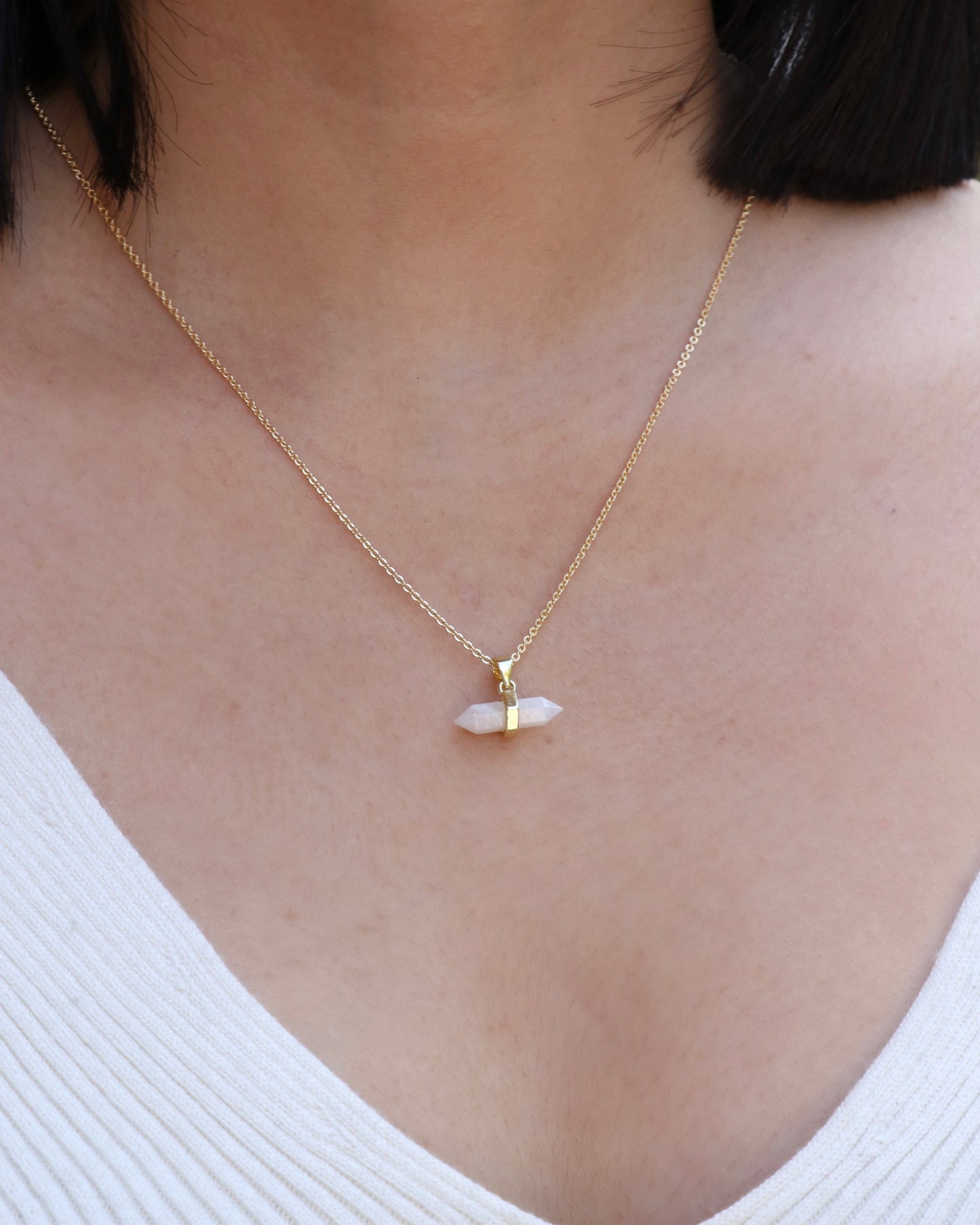 Moonstone Double Pointed Necklace