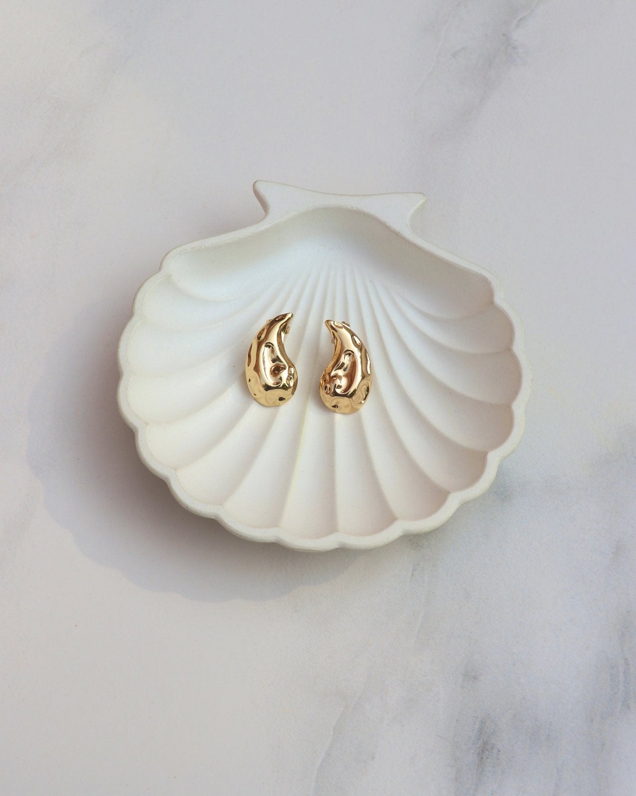 Hammered Waterdrop Earrings