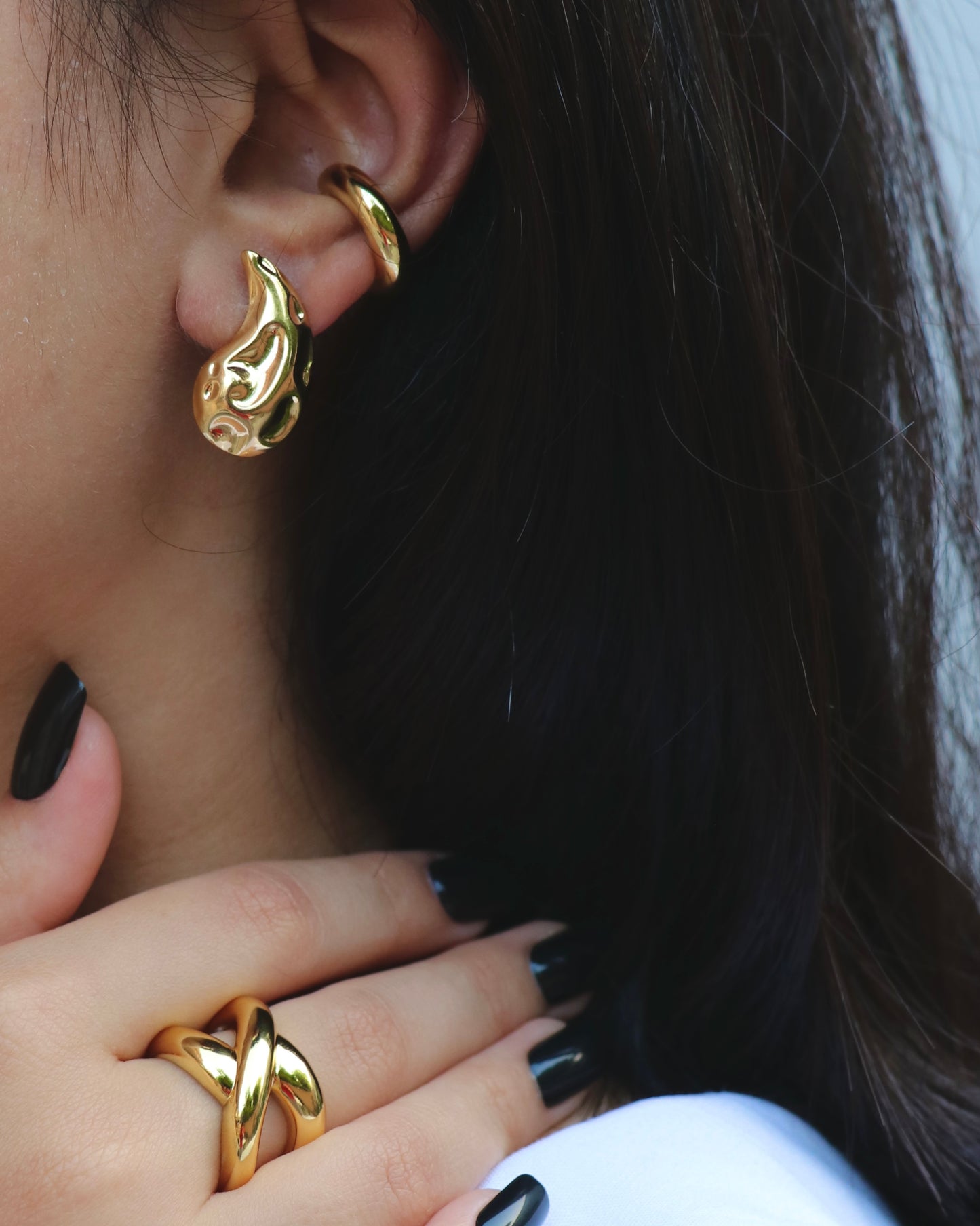 Hammered Waterdrop Earrings