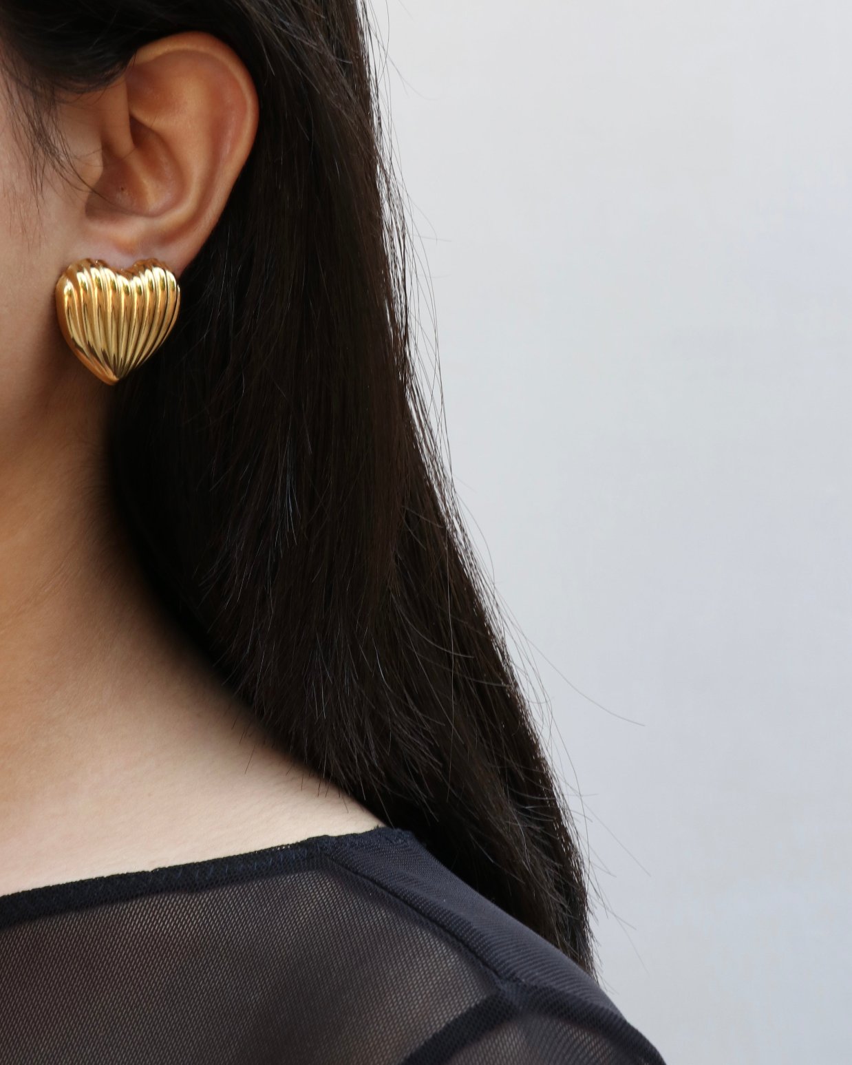 Striped Heart Earrings