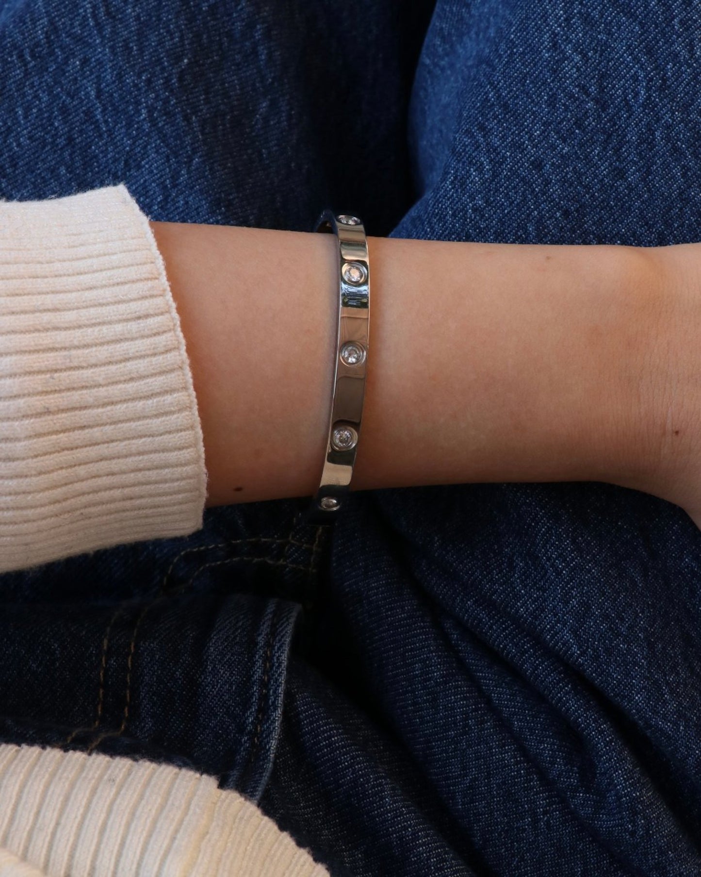 Hinged Full Moon Bracelet