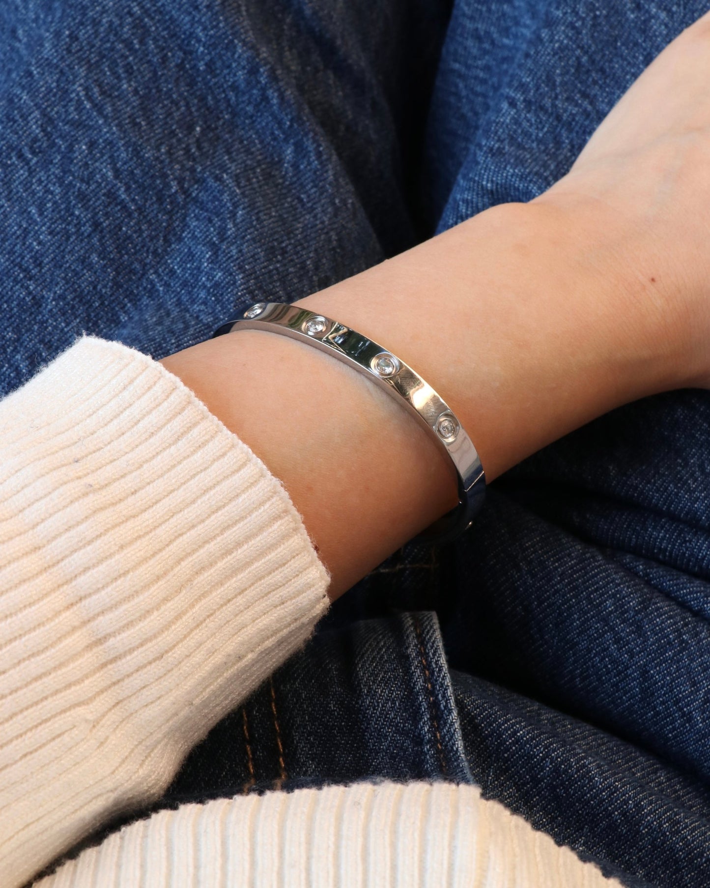 Hinged Full Moon Bracelet