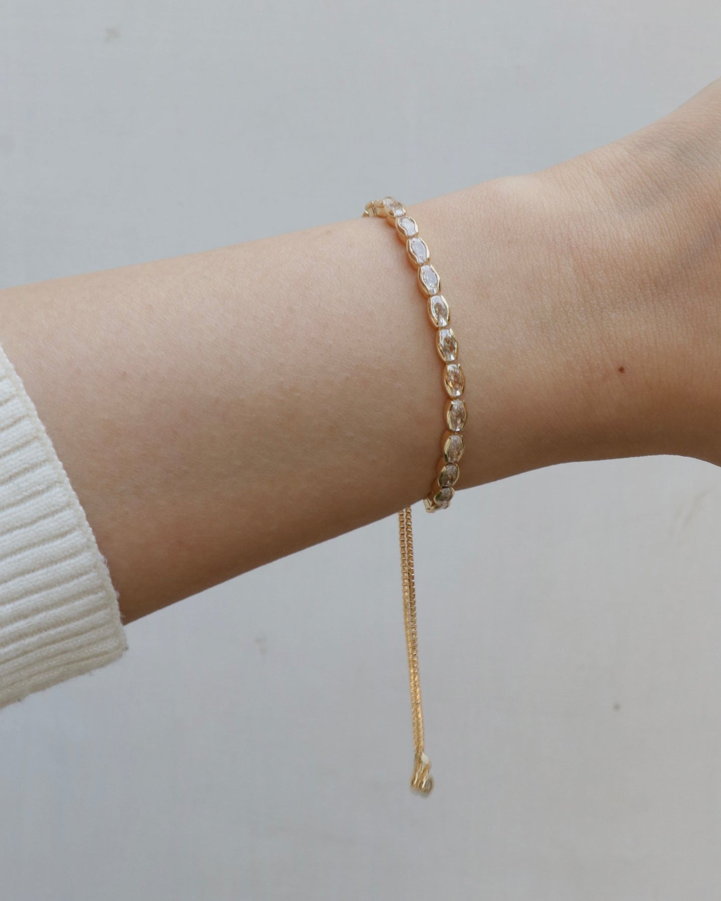 Oval Tennis Slider Bracelet