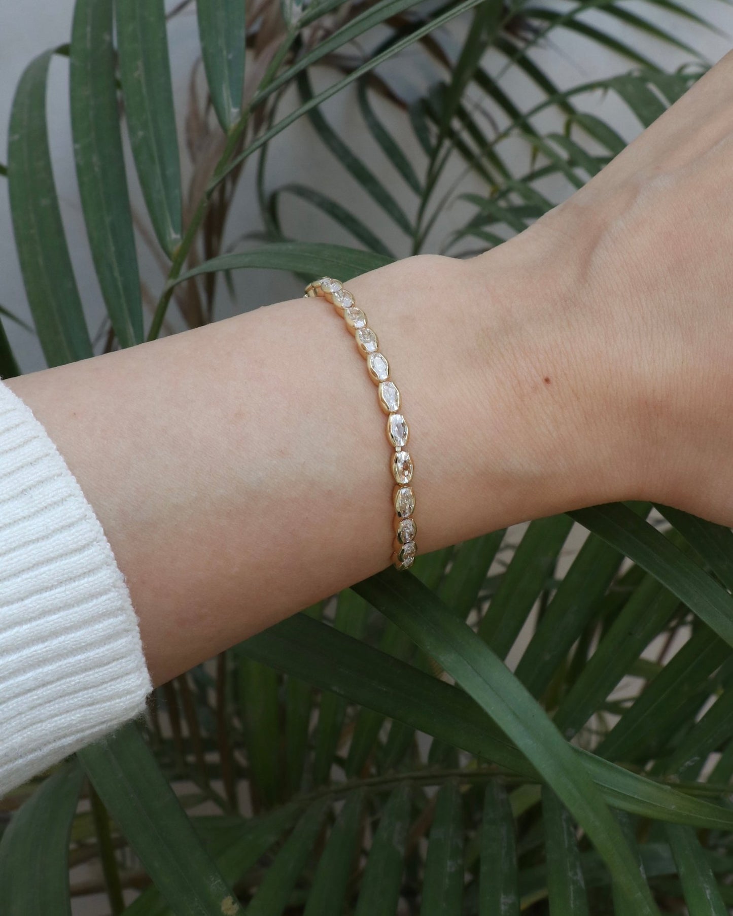 Oval Tennis Slider Bracelet