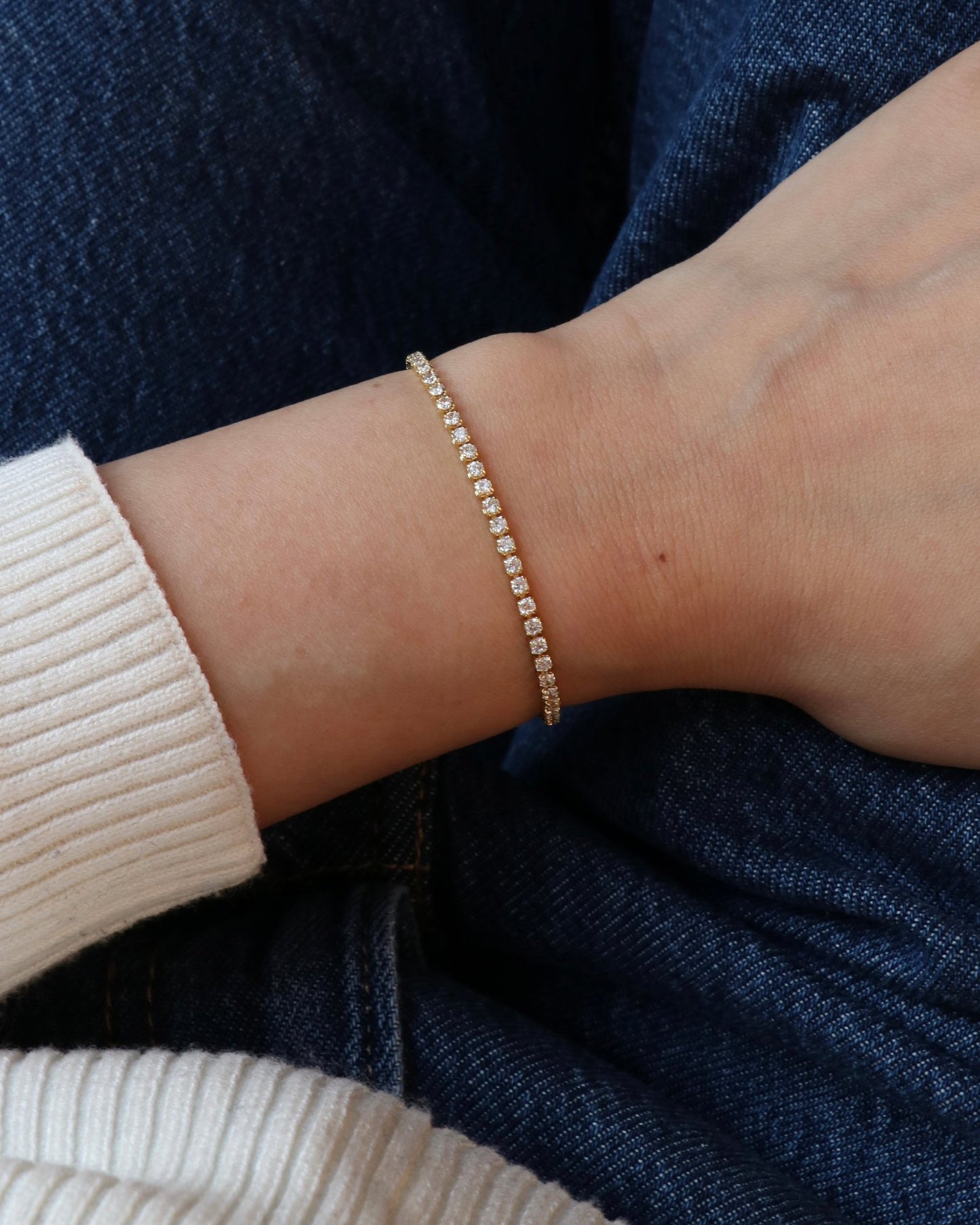 Dainty Tennis Slider Bracelet
