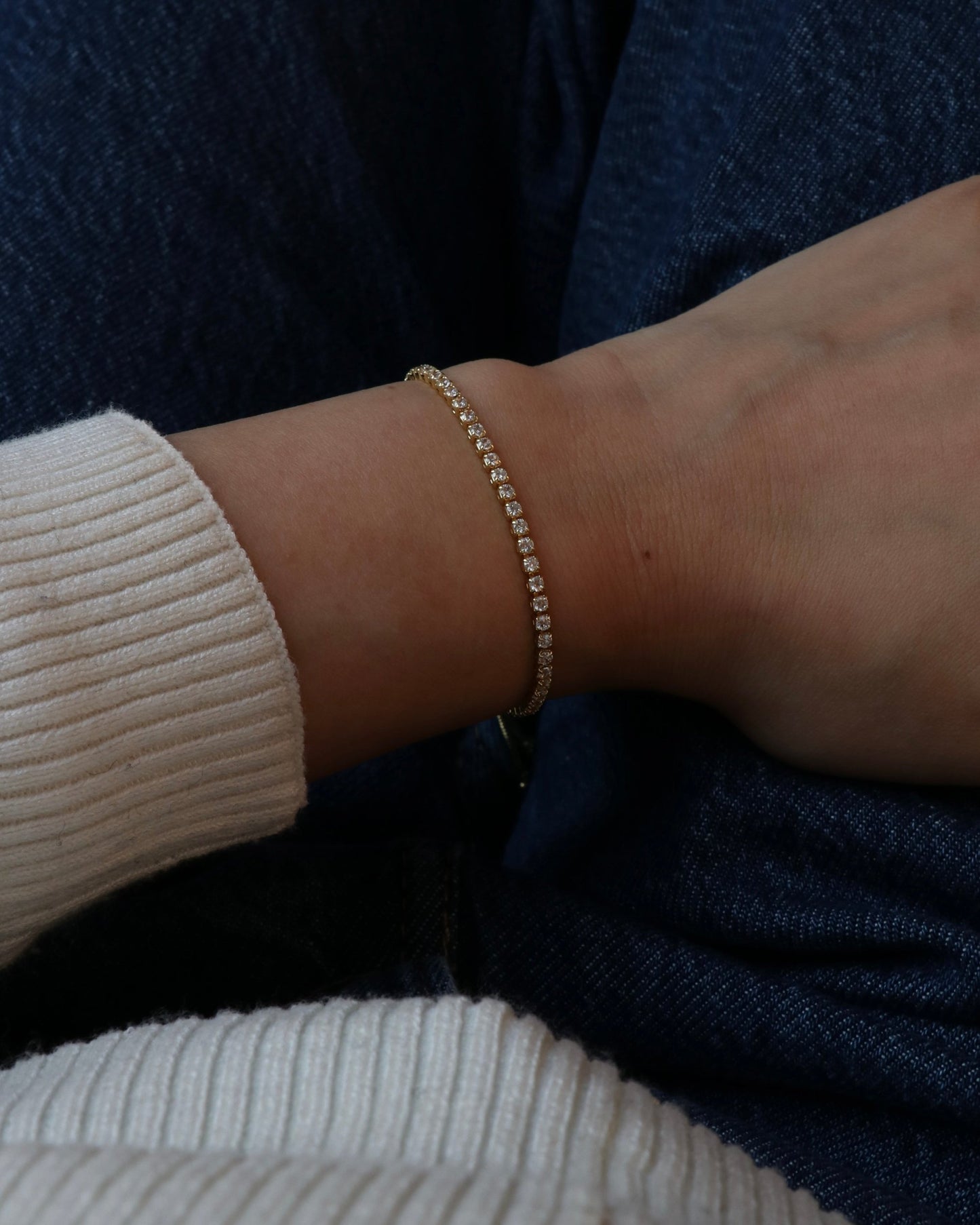 Dainty Tennis Slider Bracelet