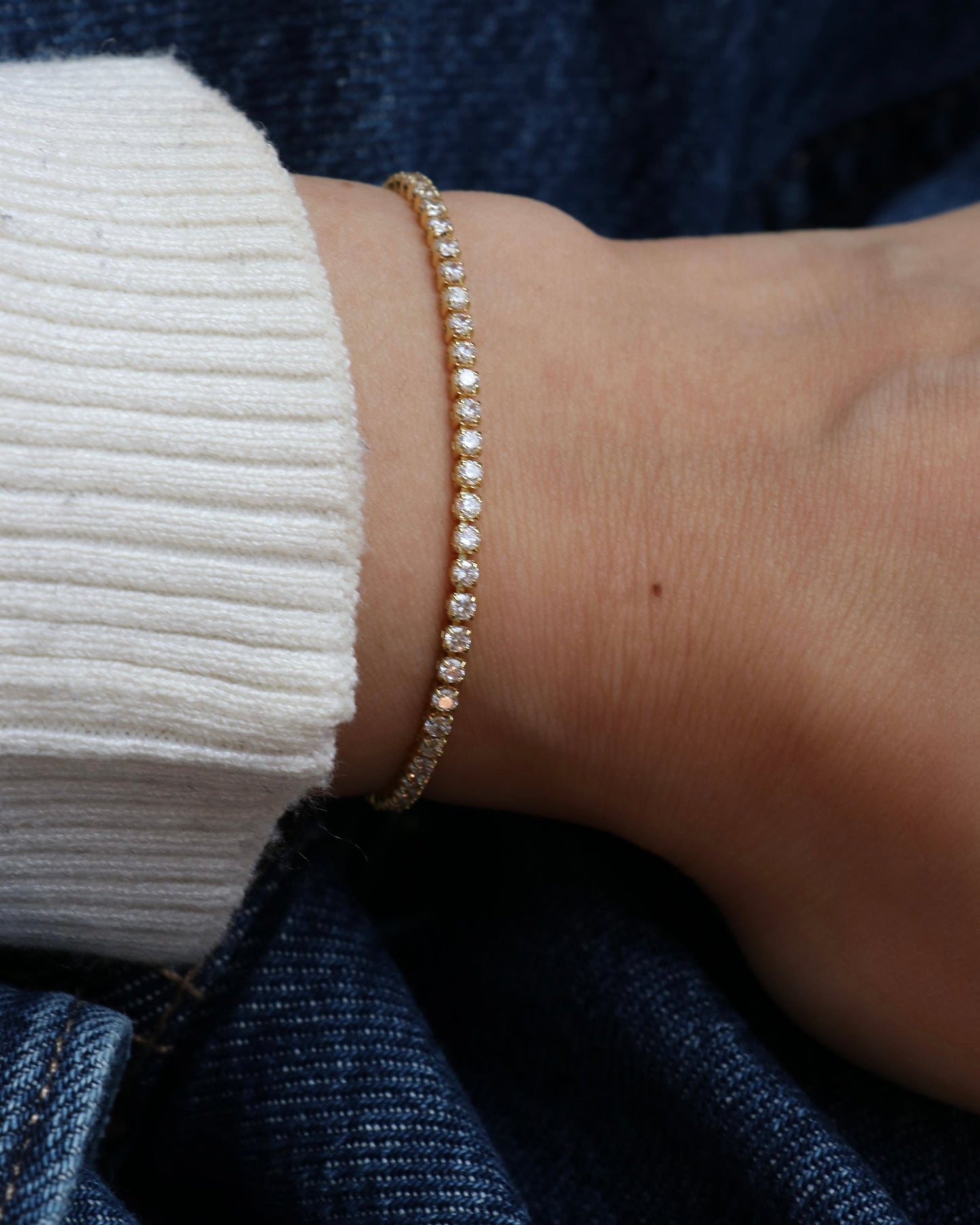 Dainty Tennis Slider Bracelet
