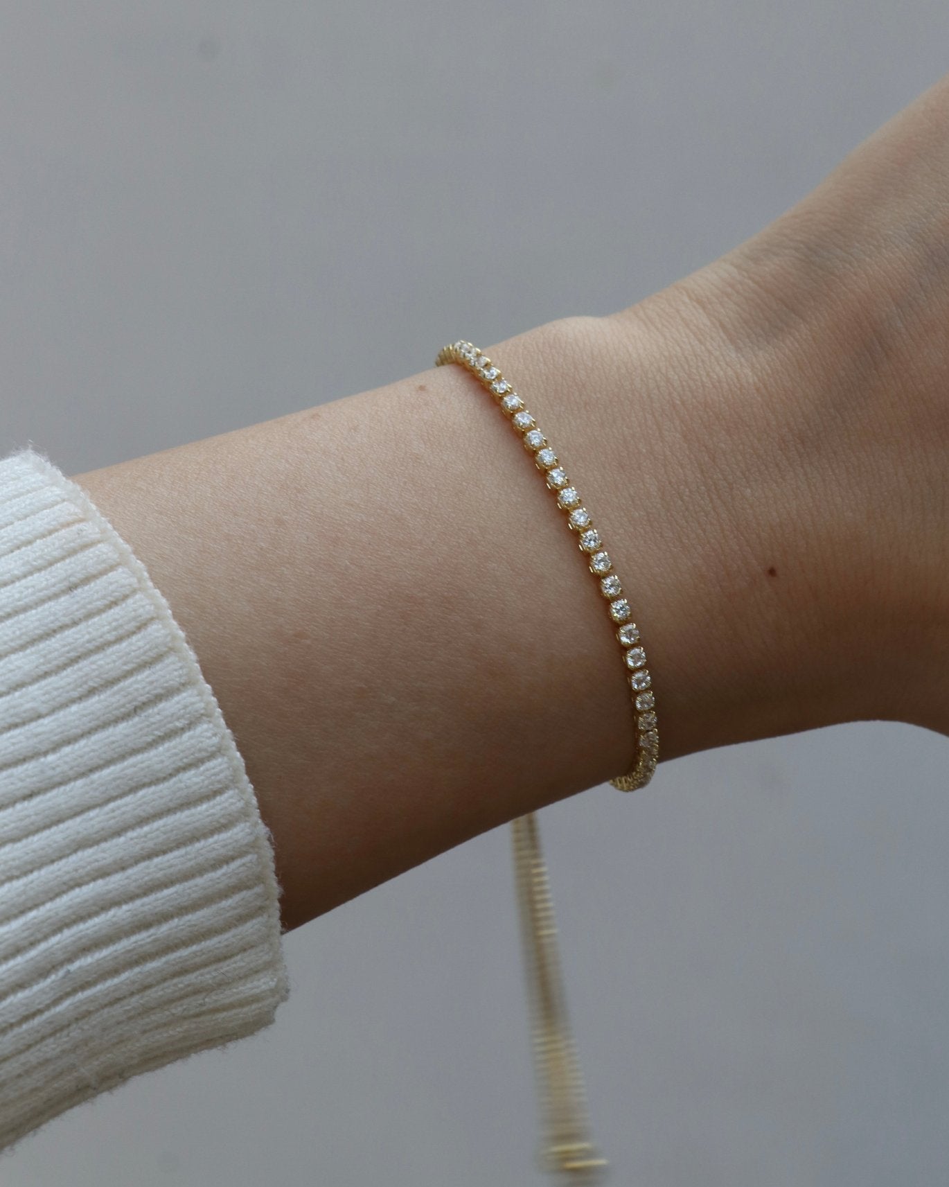 Dainty Tennis Slider Bracelet