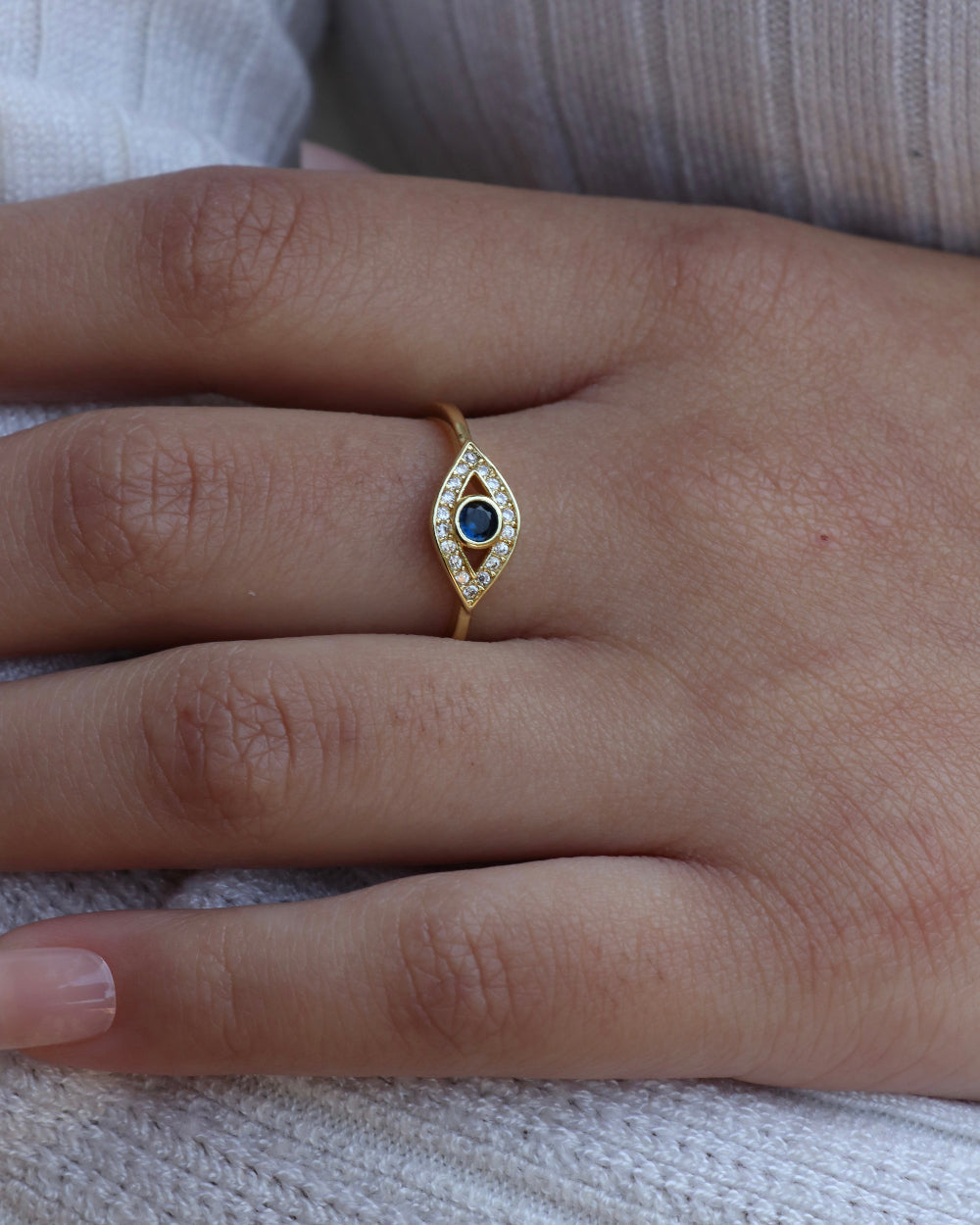 Dainty Evil Eye Ring