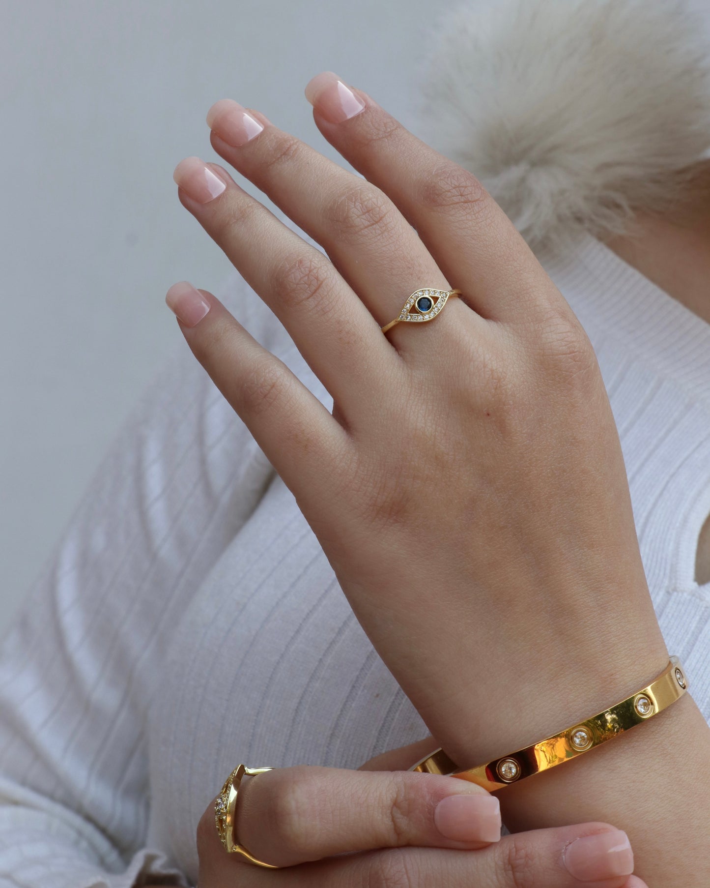 Dainty Evil Eye Ring