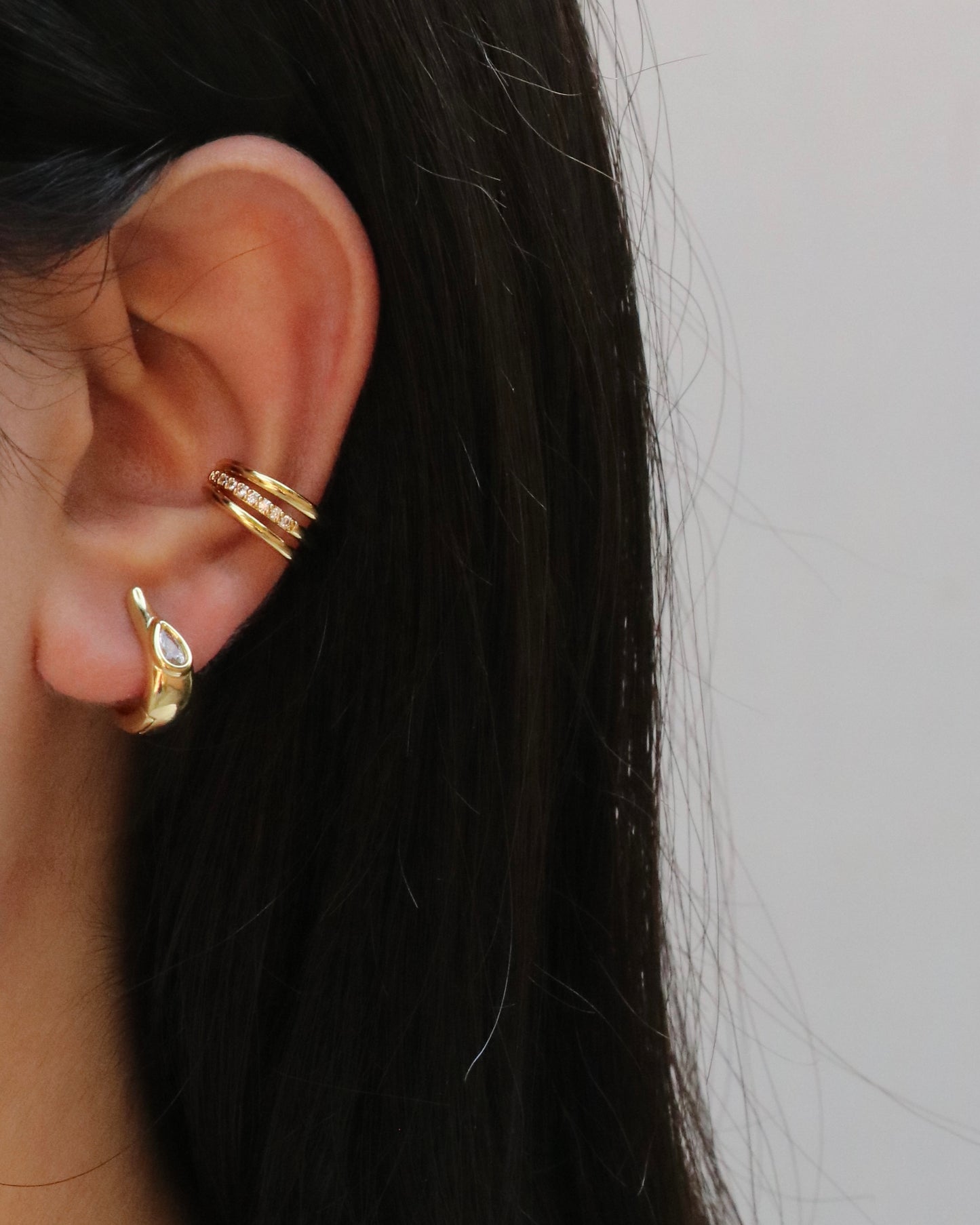 Studded Triple Row Ear Cuff
