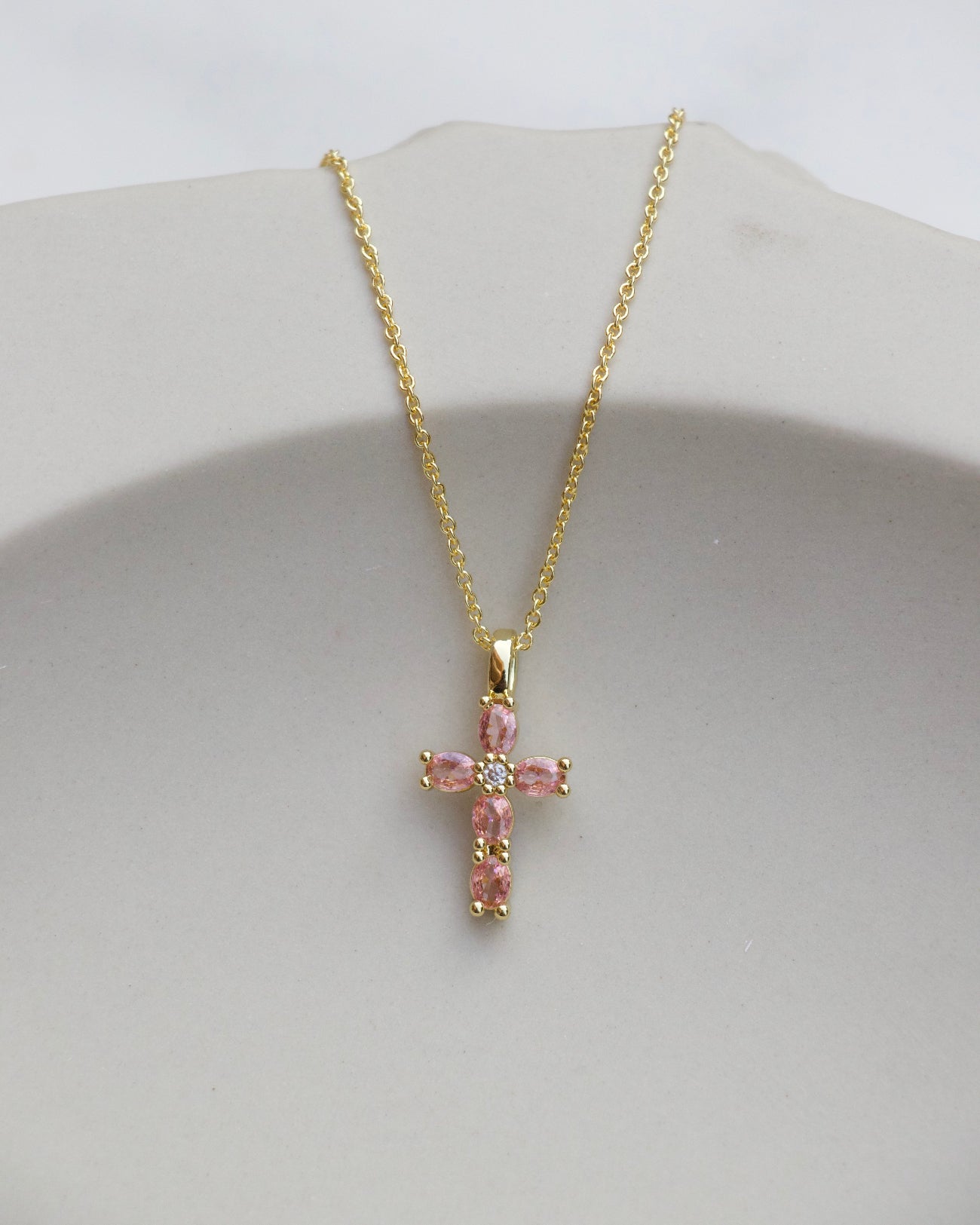 Blush Cross Necklace