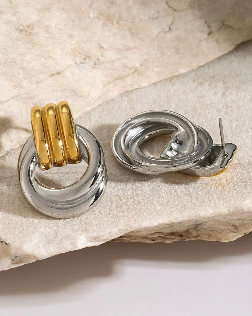 Revolve Earrings (Dual Tone)