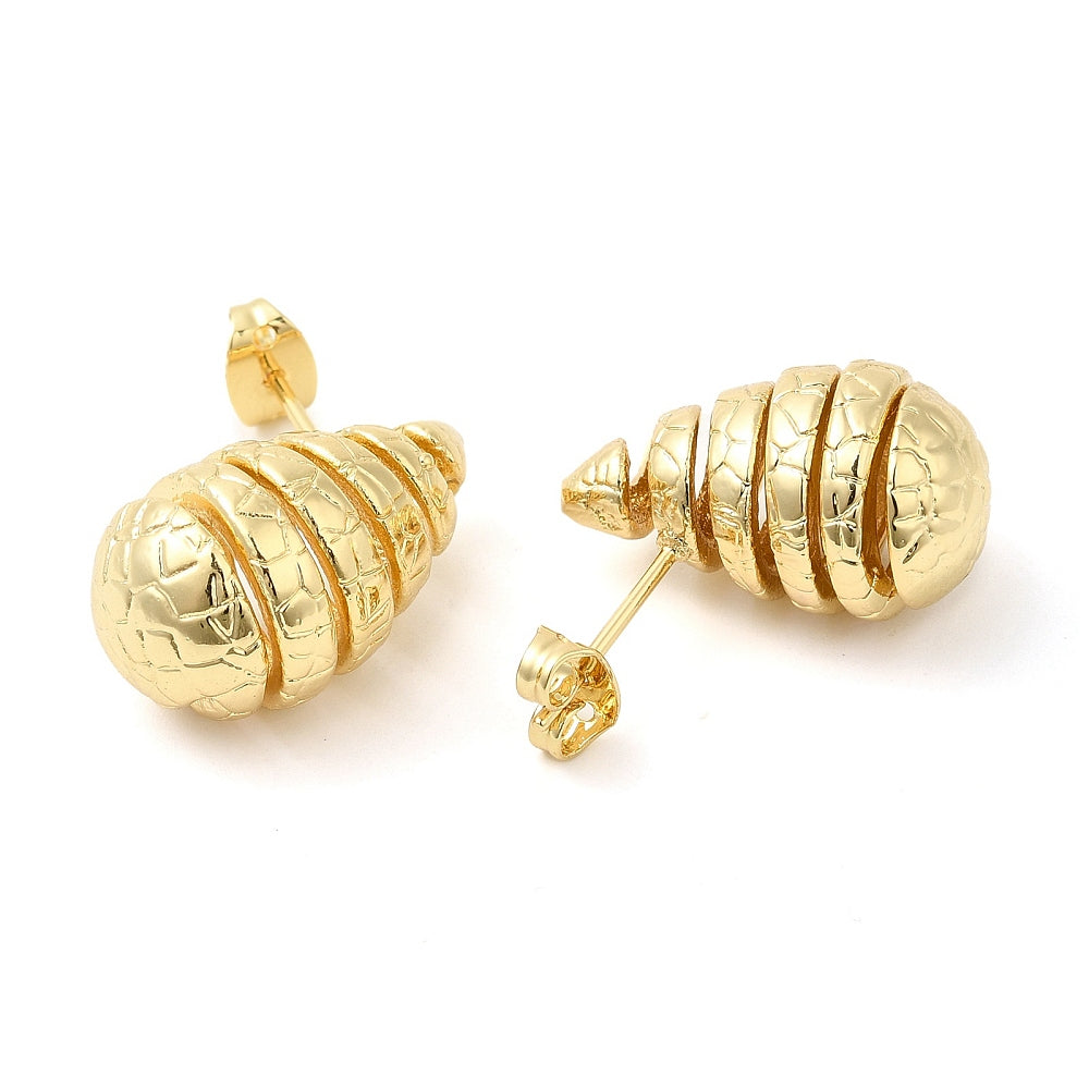 Textured Spiral Teardrop Earrings