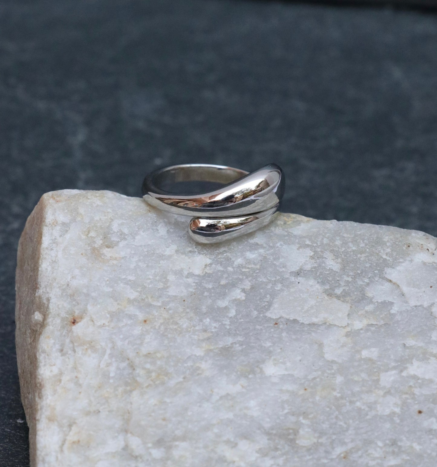 Platinum Spiral Connection Ring