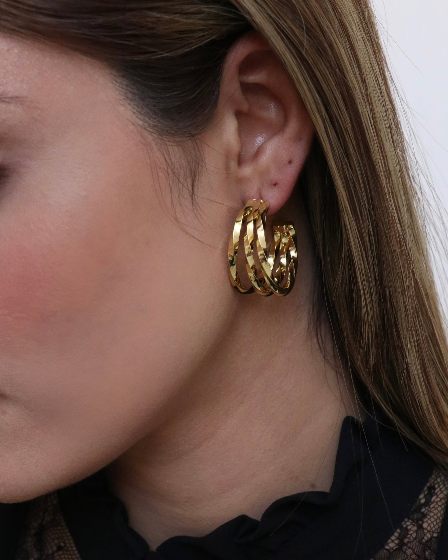 Twisted Tri-Hoop Earrings