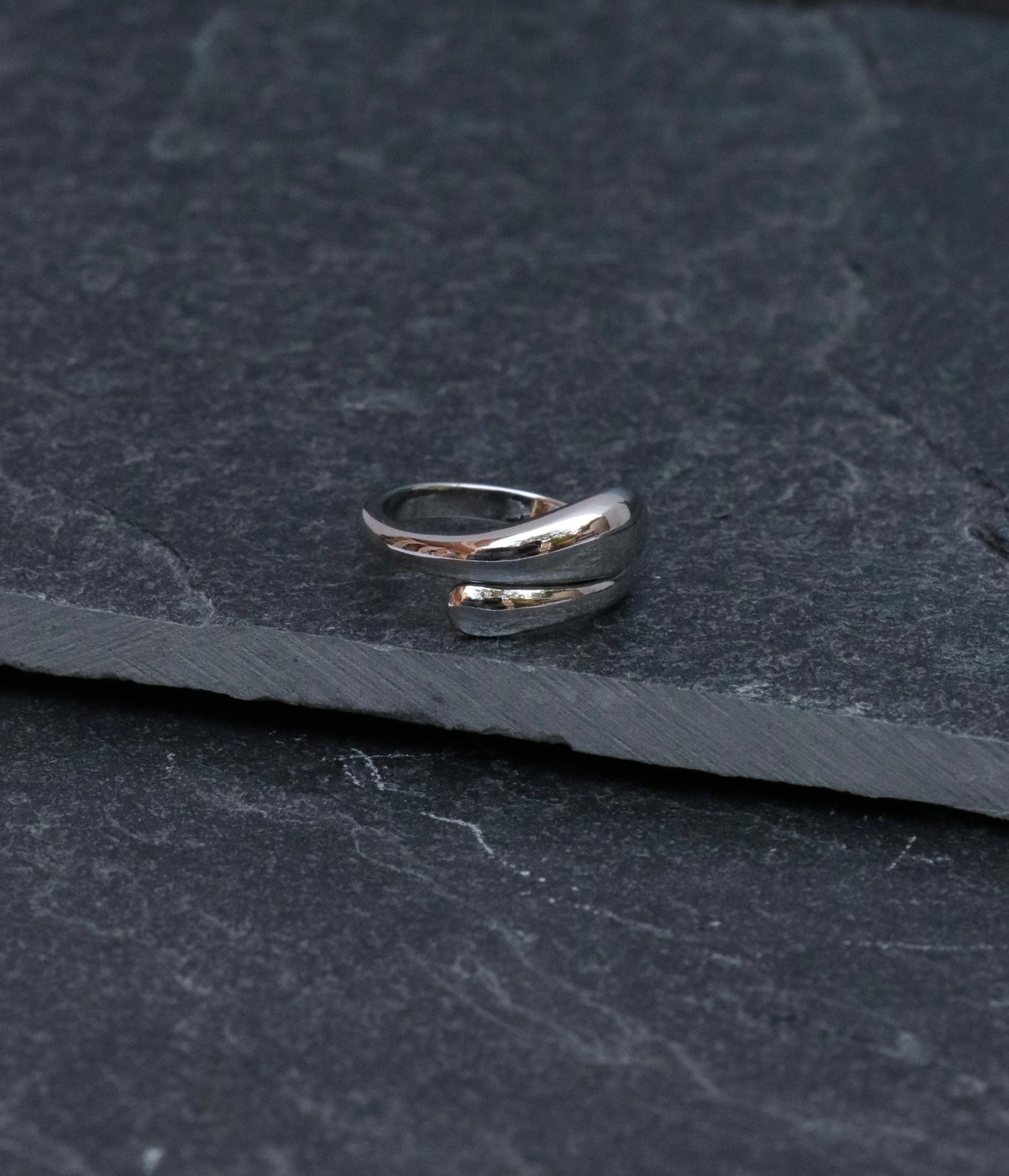 Platinum Spiral Connection Ring