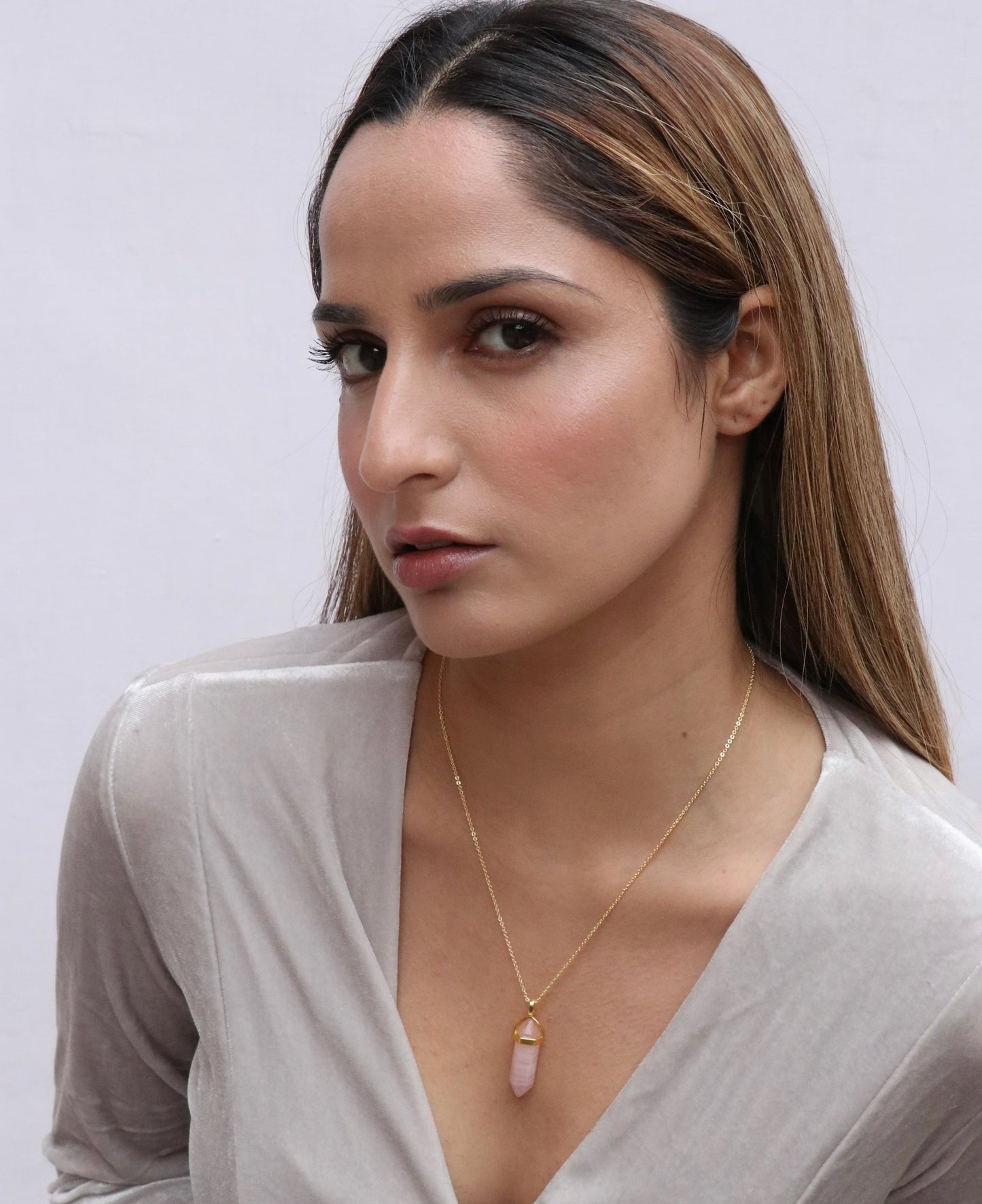 Rose Quartz Double Terminated Necklace