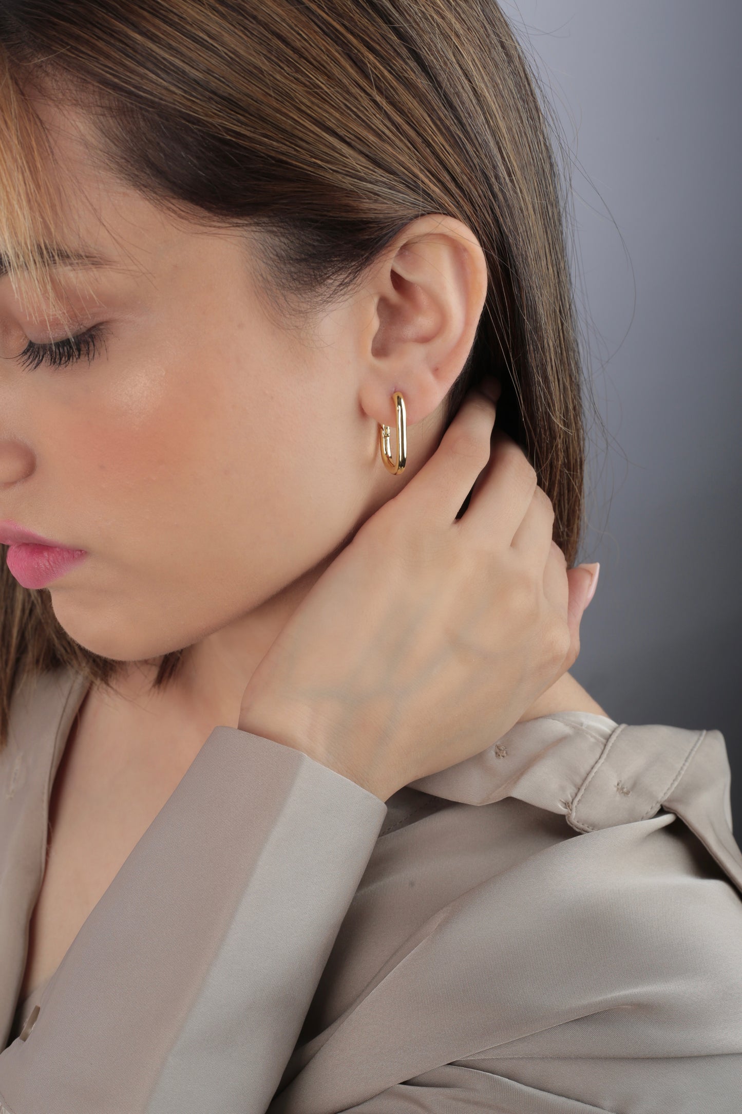 U-Shaped Hoop Earrings