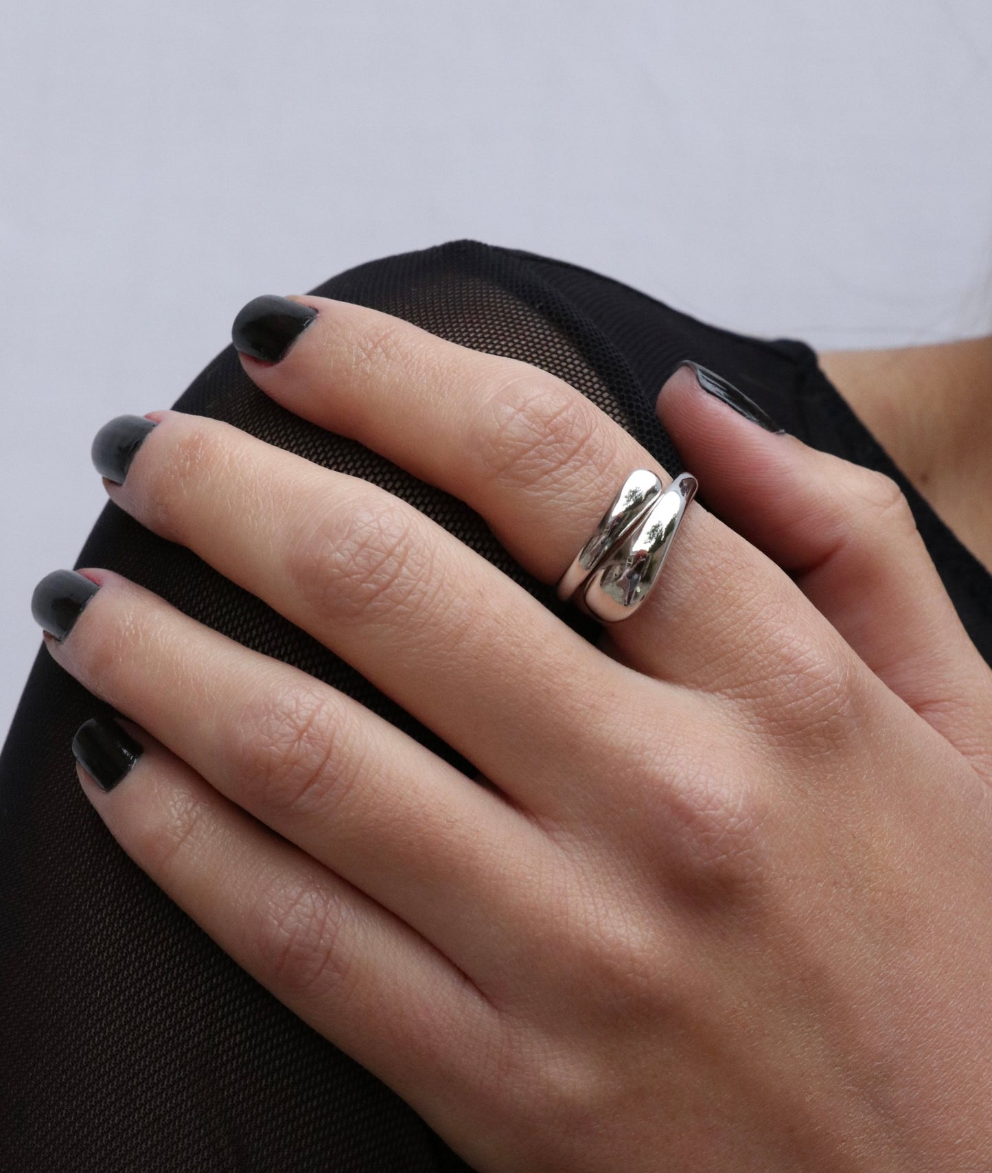 Platinum Spiral Connection Ring