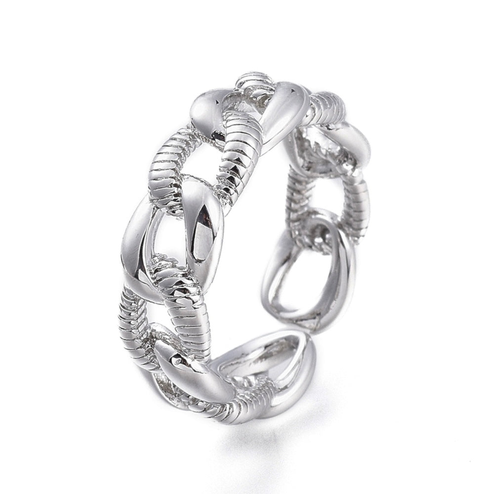 Platinum Isadora Curb Chain Ring