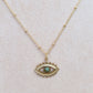 Jasper Stone Evil Eye Necklace