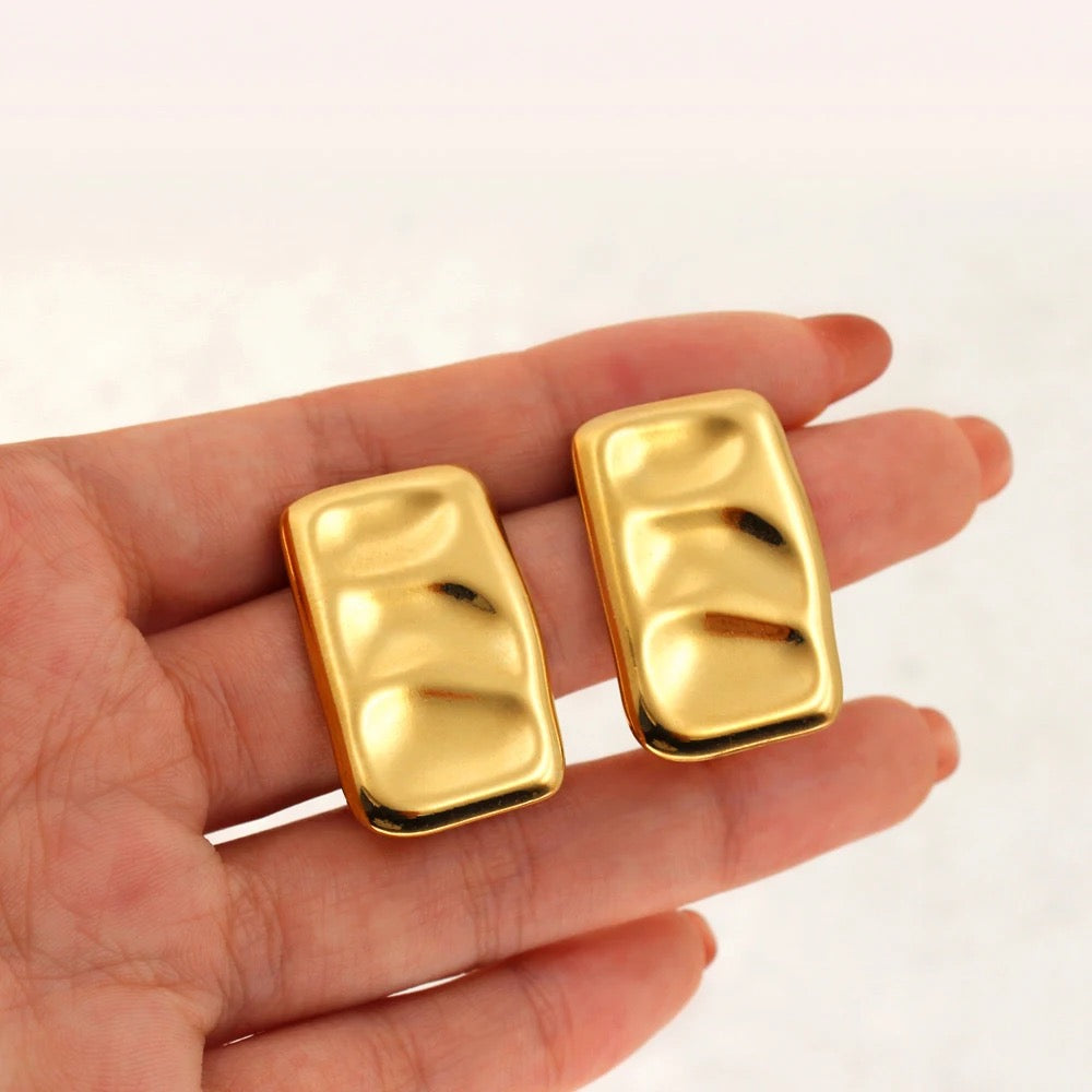 Rectangle Hammered Earrings