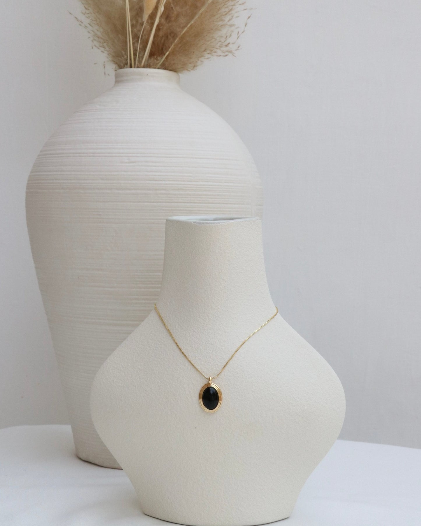 Natural Black Onyx Stone Necklace