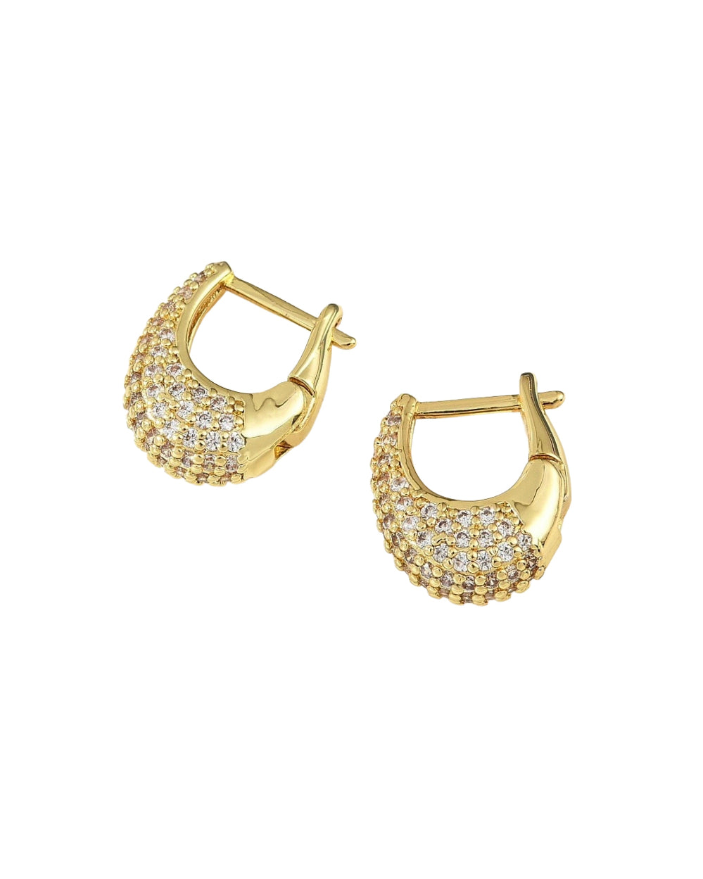 Mini Oval Studded Hoops